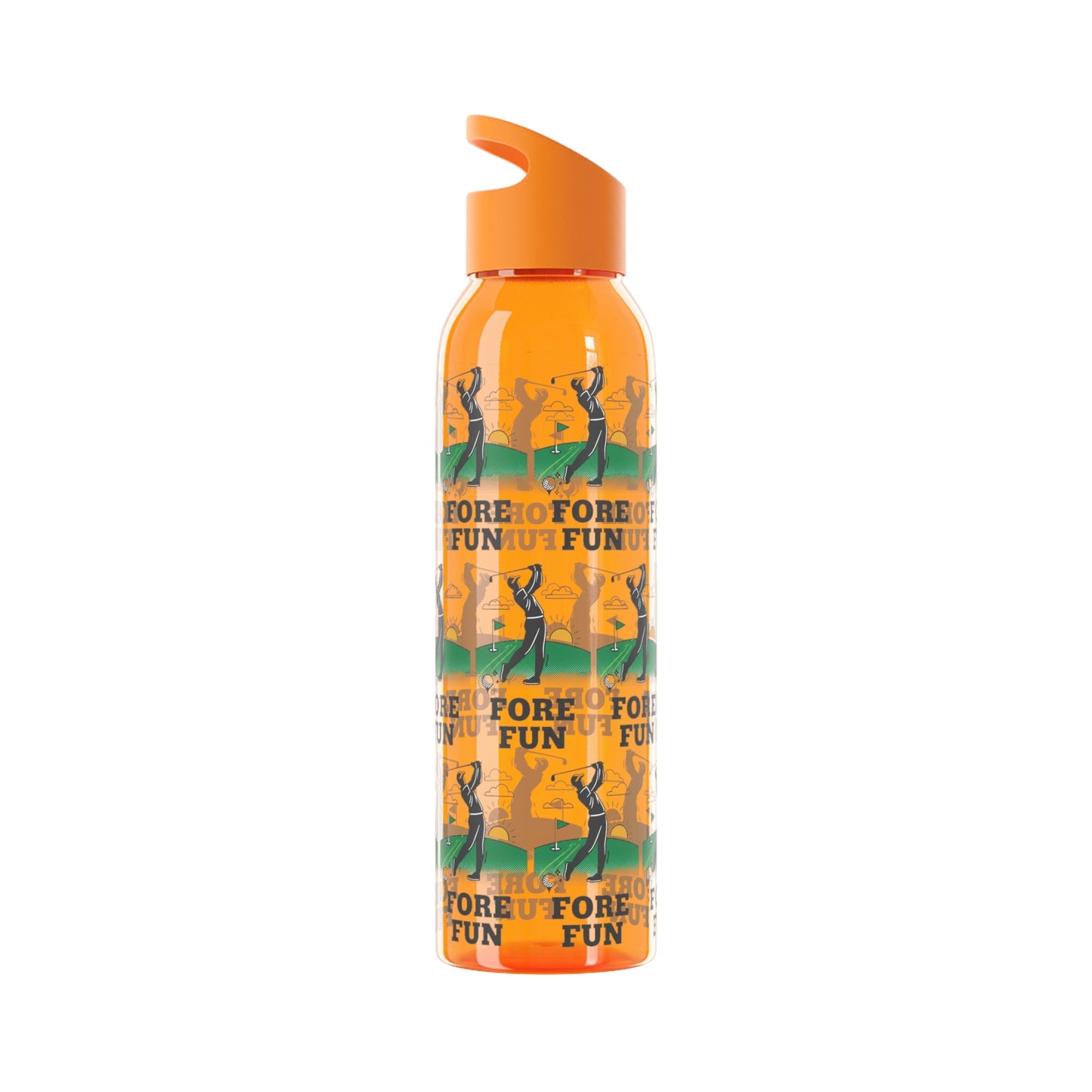 Golf 'Fore! Fun' Water Bottle â€” Repeating Graphic Re - useable Bottle - SJM Print Store
