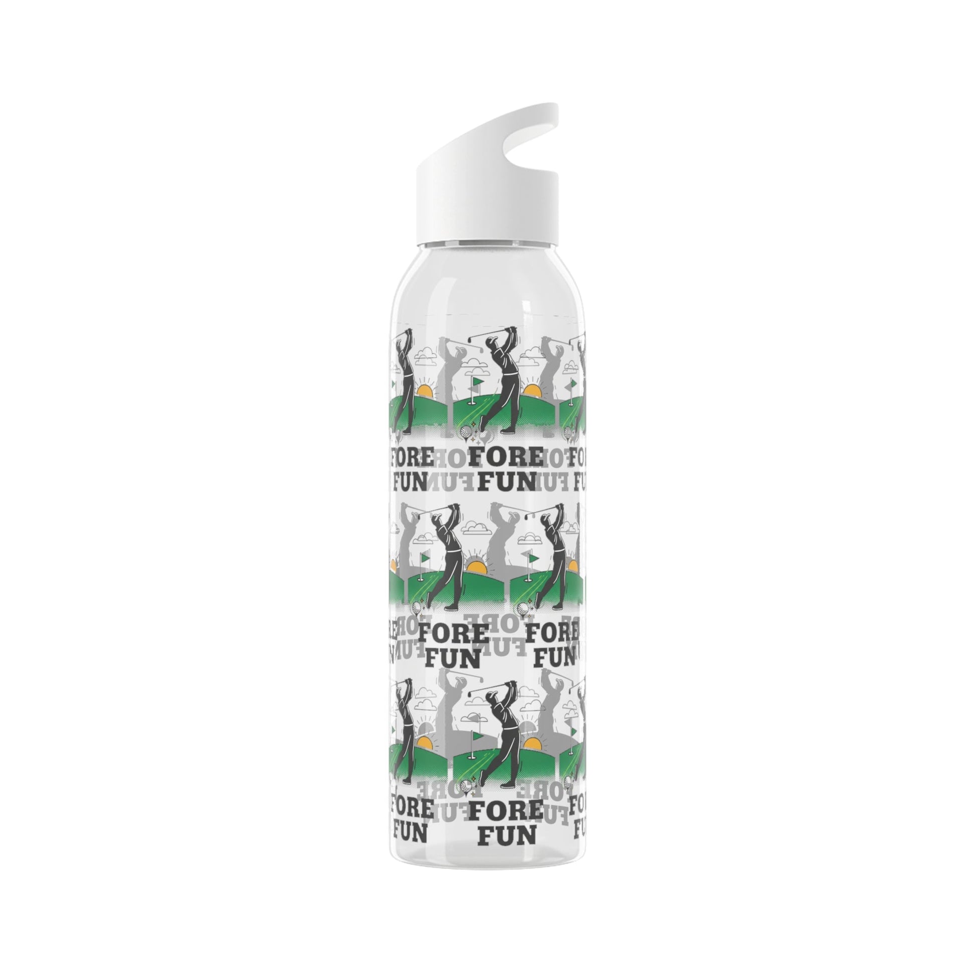 Golf 'Fore! Fun' Water Bottle â€” Repeating Graphic Re - useable Bottle - SJM Print Store