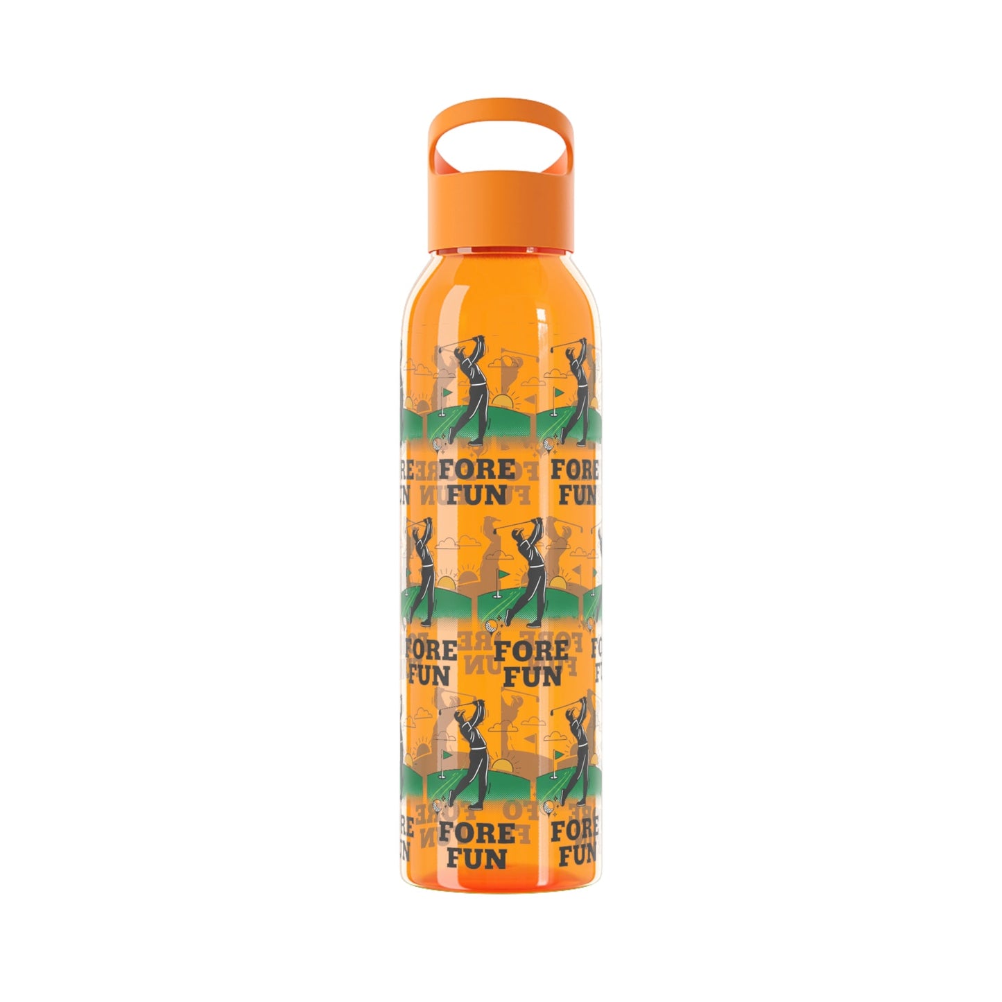 Golf 'Fore! Fun' Water Bottle â€” Repeating Graphic Re - useable Bottle - SJM Print Store