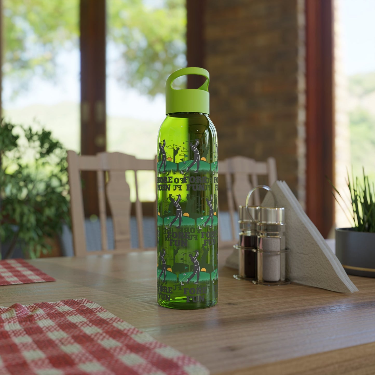Golf 'Fore! Fun' Water Bottle â€” Repeating Graphic Re - useable Bottle - SJM Print Store