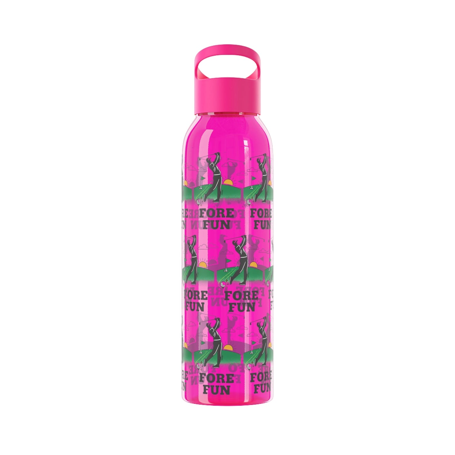 Golf 'Fore! Fun' Water Bottle â€” Repeating Graphic Re - useable Bottle - SJM Print Store