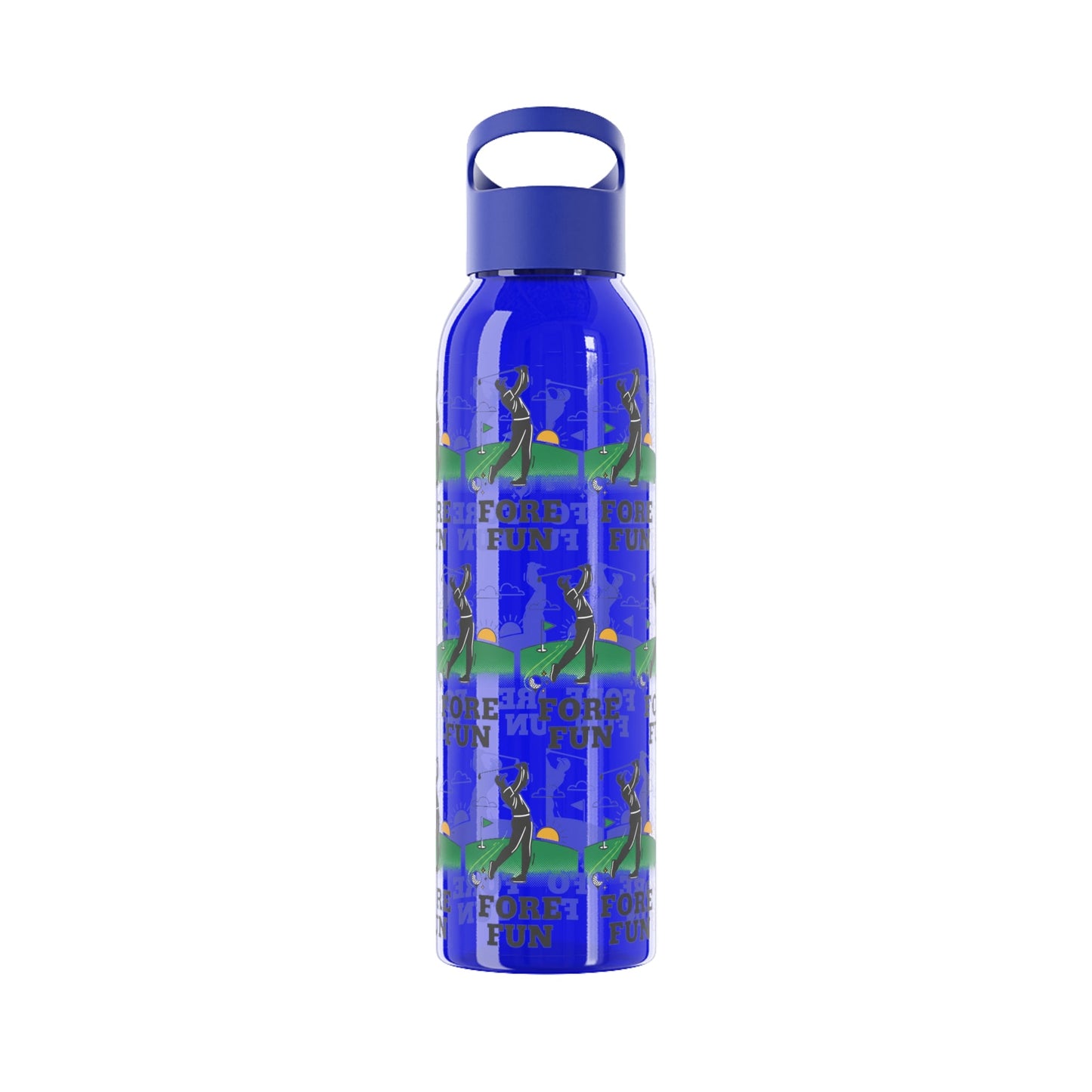 Golf 'Fore! Fun' Water Bottle â€” Repeating Graphic Re - useable Bottle - SJM Print Store