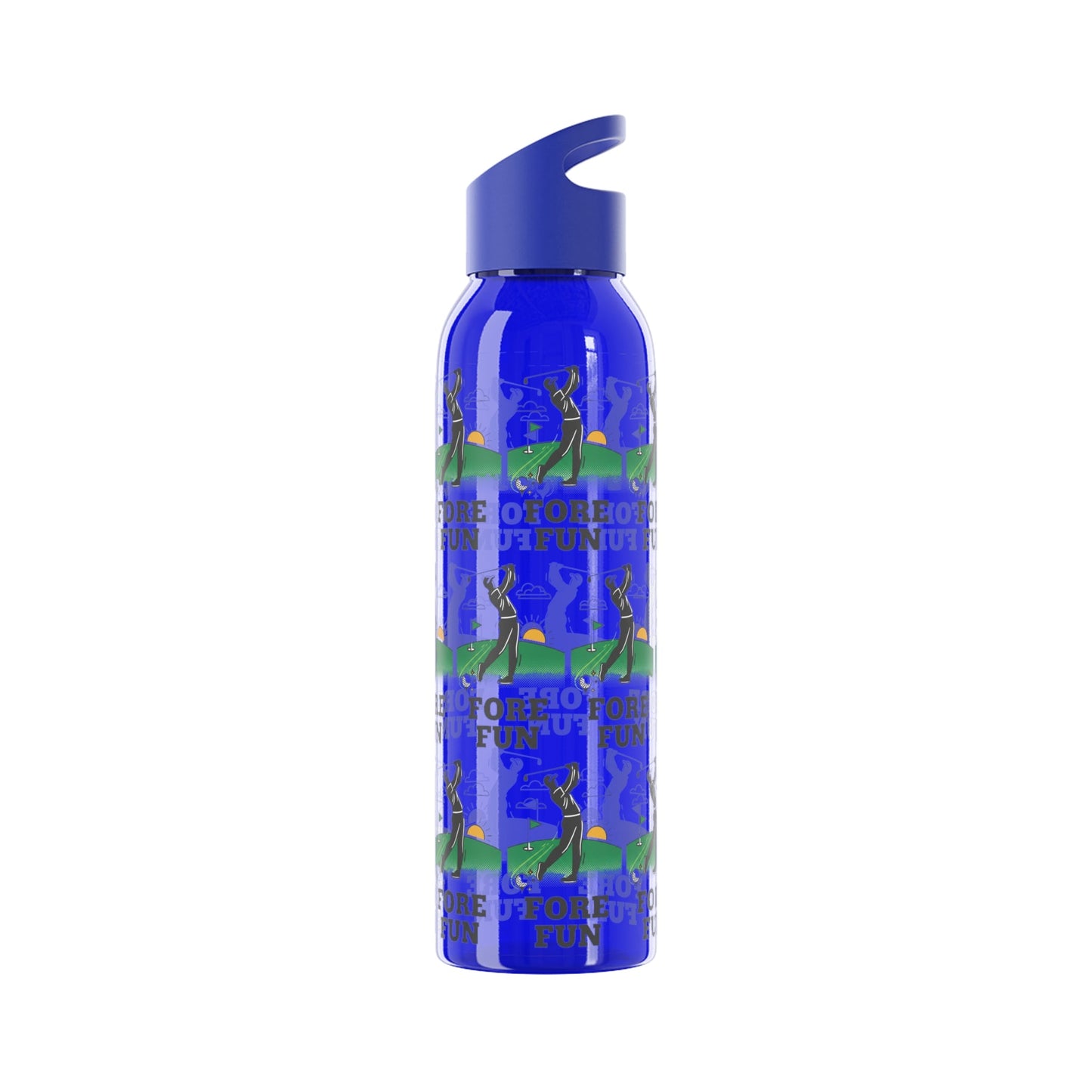 Golf 'Fore! Fun' Water Bottle â€” Repeating Graphic Re - useable Bottle - SJM Print Store
