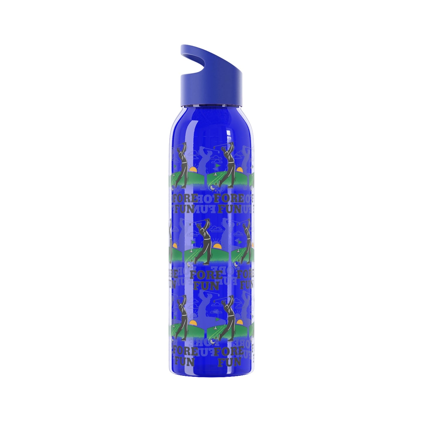 Golf 'Fore! Fun' Water Bottle â€” Repeating Graphic Re - useable Bottle - SJM Print Store