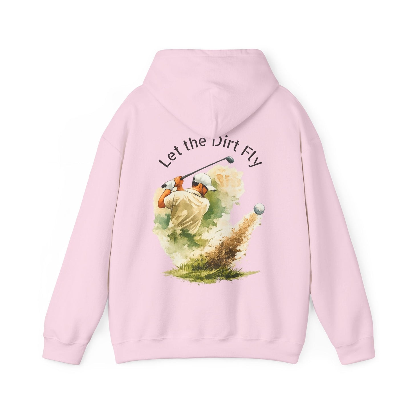 Golf Hoodie - "Let the Dirt Fly" Golfer Swing Pullover - SJM Print Store