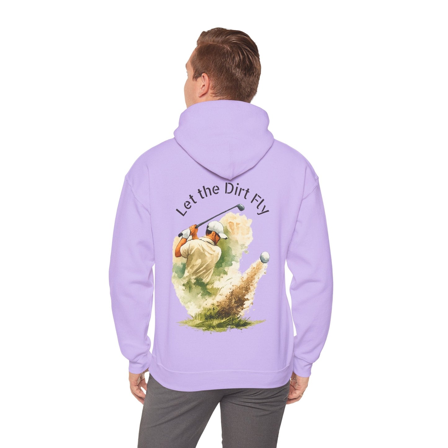 Golf Hoodie - "Let the Dirt Fly" Golfer Swing Pullover - SJM Print Store