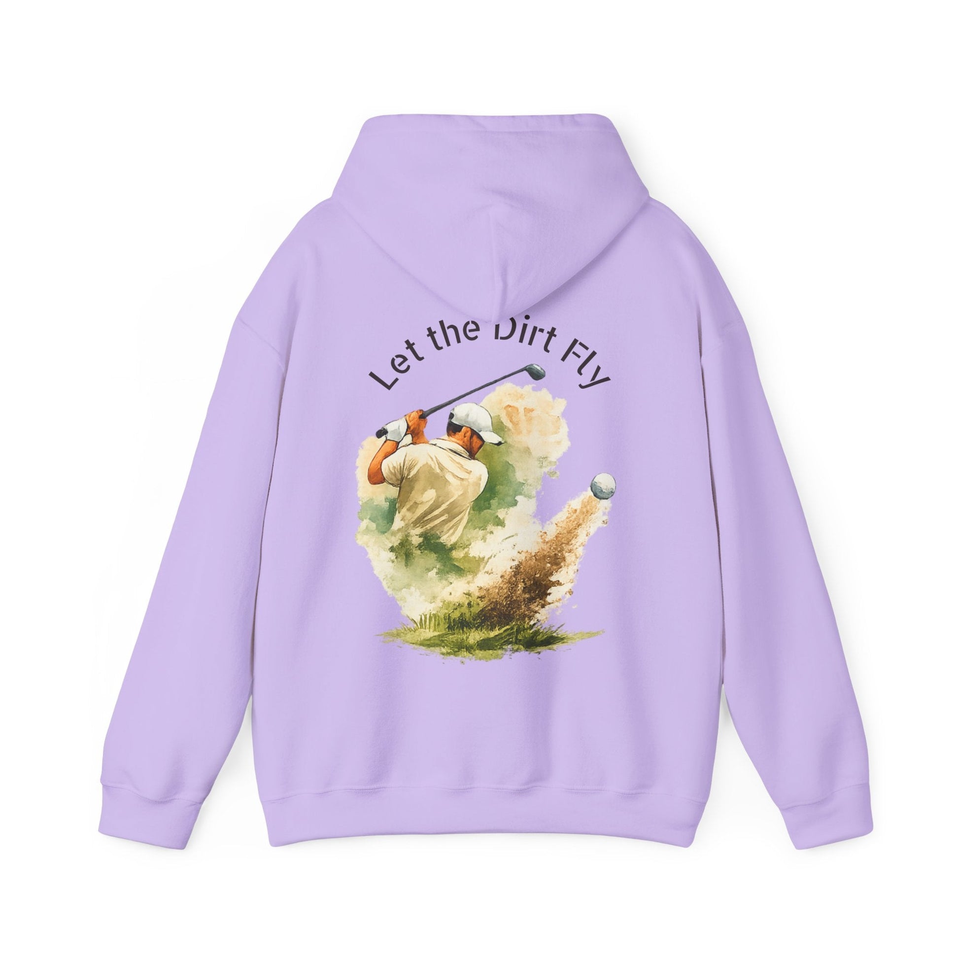 Golf Hoodie - "Let the Dirt Fly" Golfer Swing Pullover - SJM Print Store