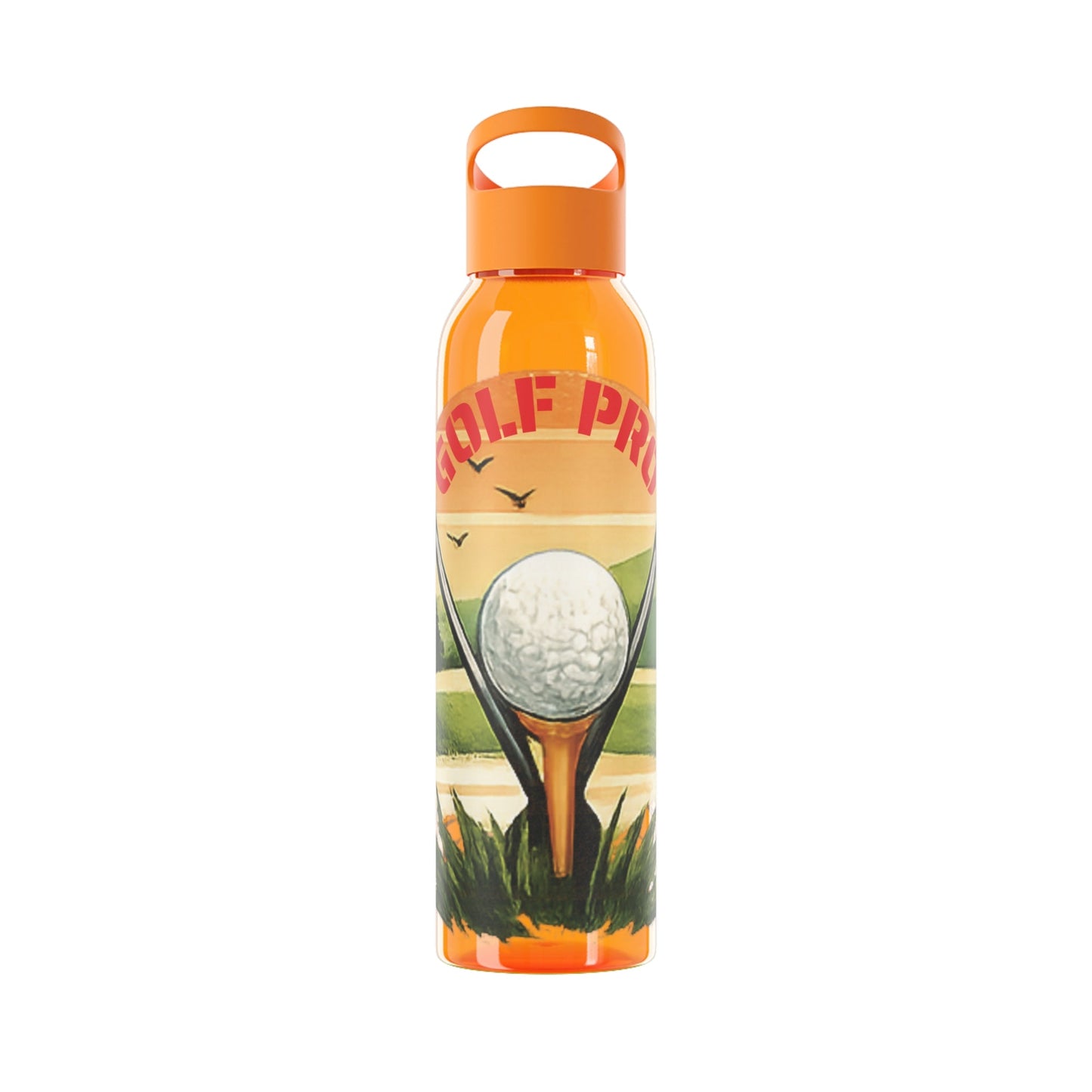 Golf Pro Water Bottle Vintage Sunset Golf Graphic - SJM Print Store
