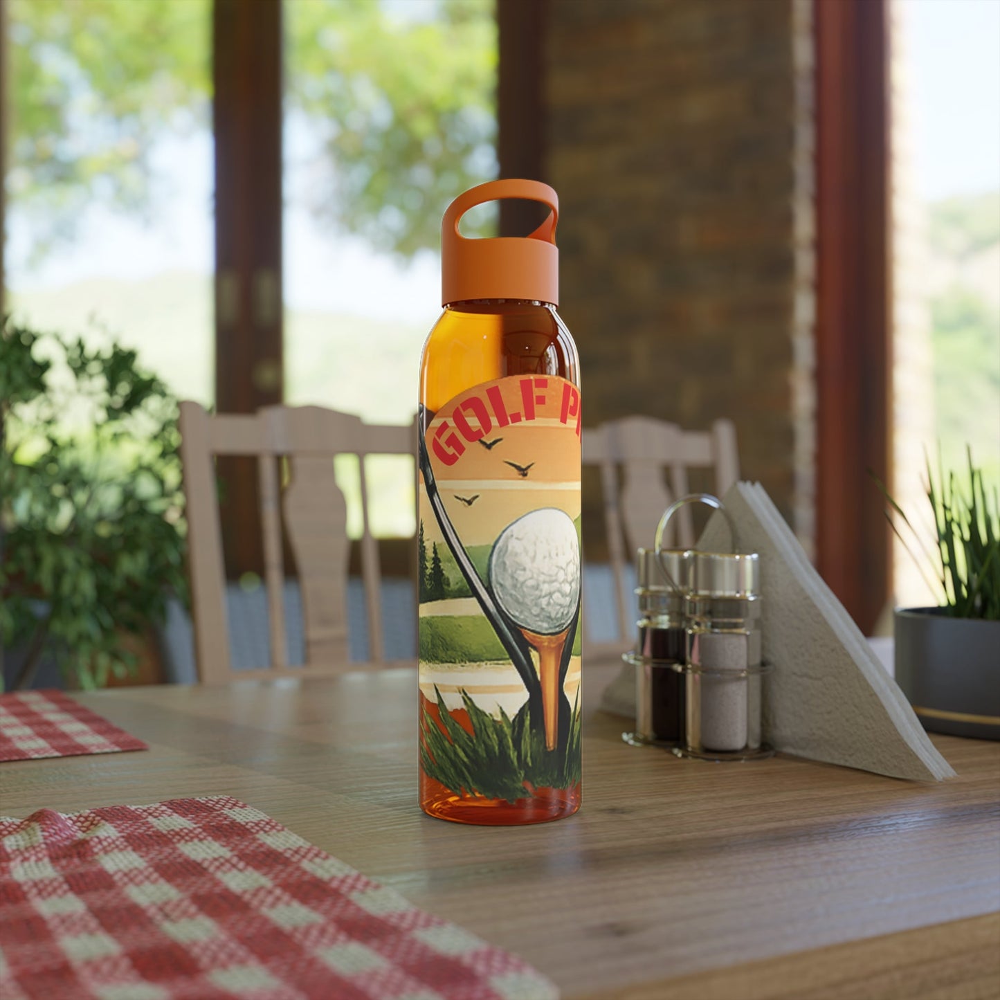 Golf Pro Water Bottle Vintage Sunset Golf Graphic - SJM Print Store