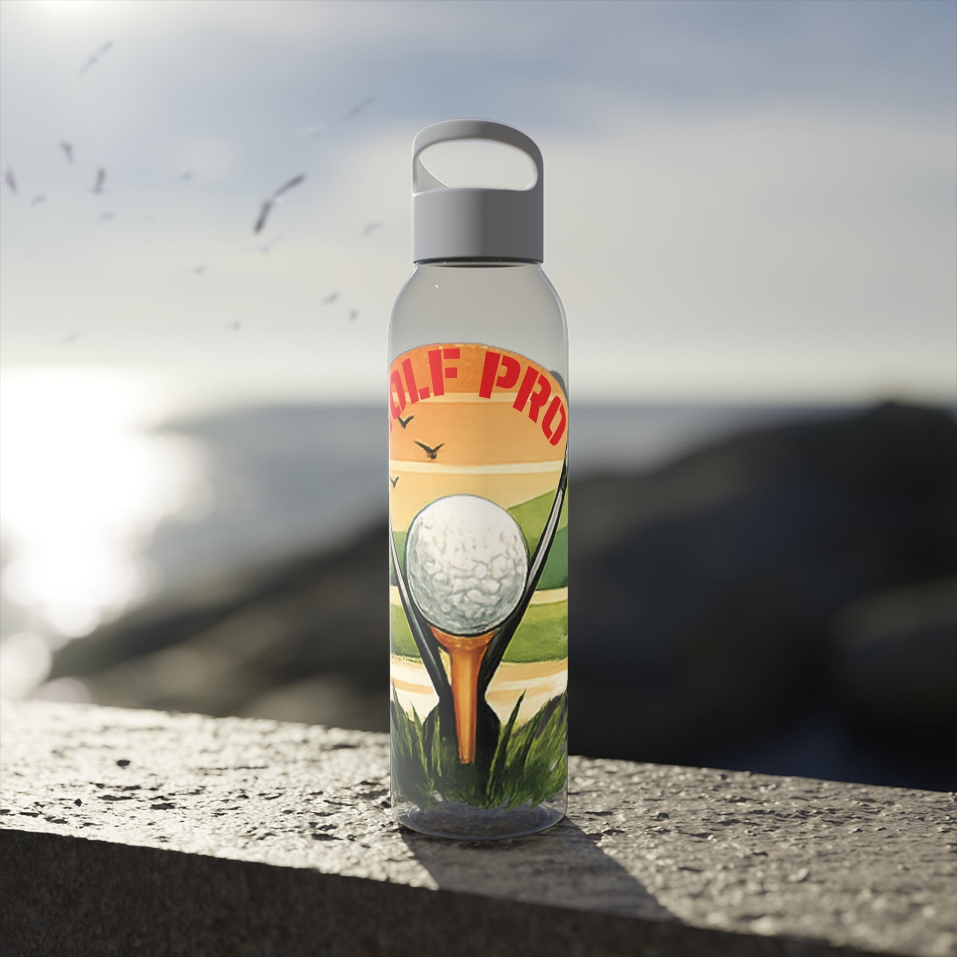 Golf Pro Water Bottle Vintage Sunset Golf Graphic - SJM Print Store