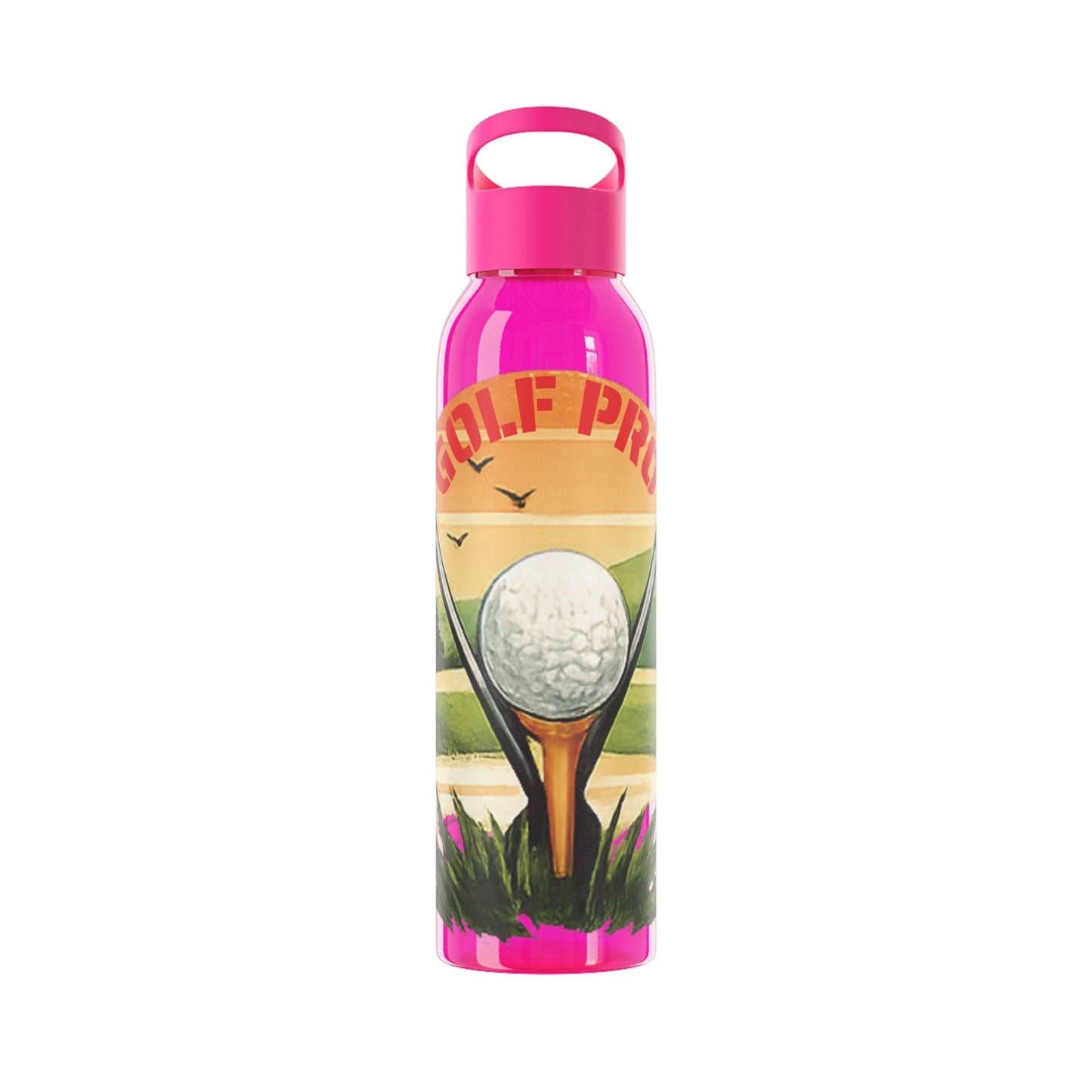 Golf Pro Water Bottle Vintage Sunset Golf Graphic - SJM Print Store