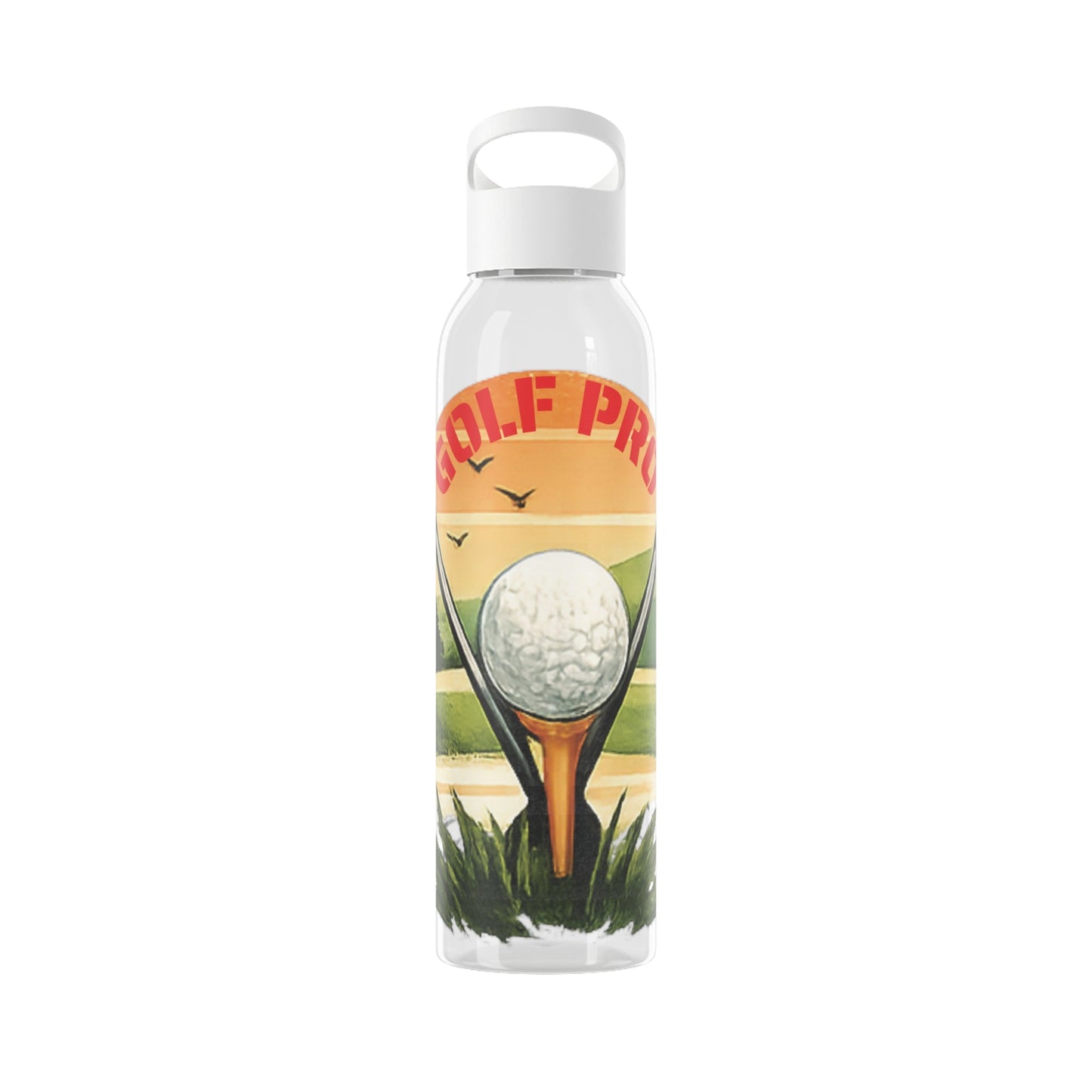 Golf Pro Water Bottle Vintage Sunset Golf Graphic - SJM Print Store