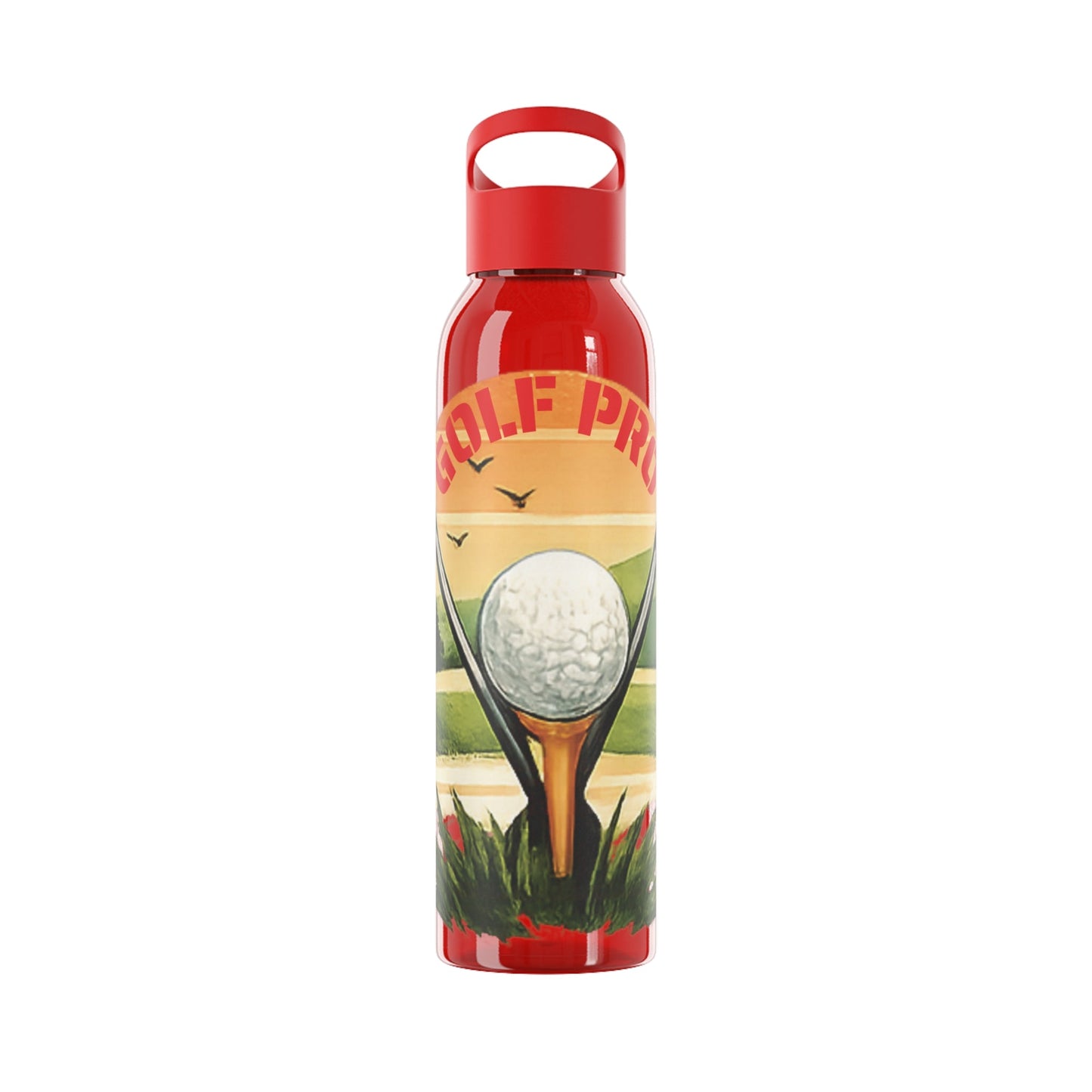 Golf Pro Water Bottle Vintage Sunset Golf Graphic - SJM Print Store