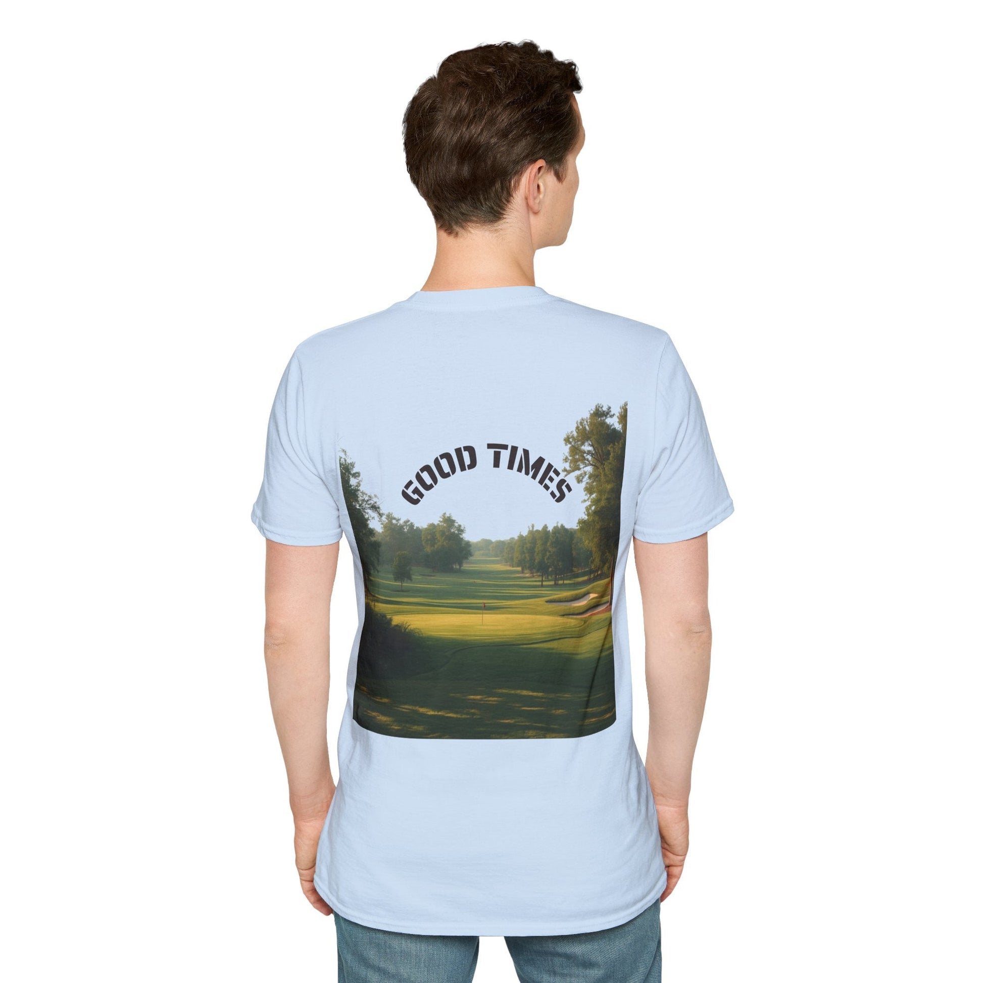 Golf Scene Back - Print T-Shirt Good Times Slogan - SJM Print Store