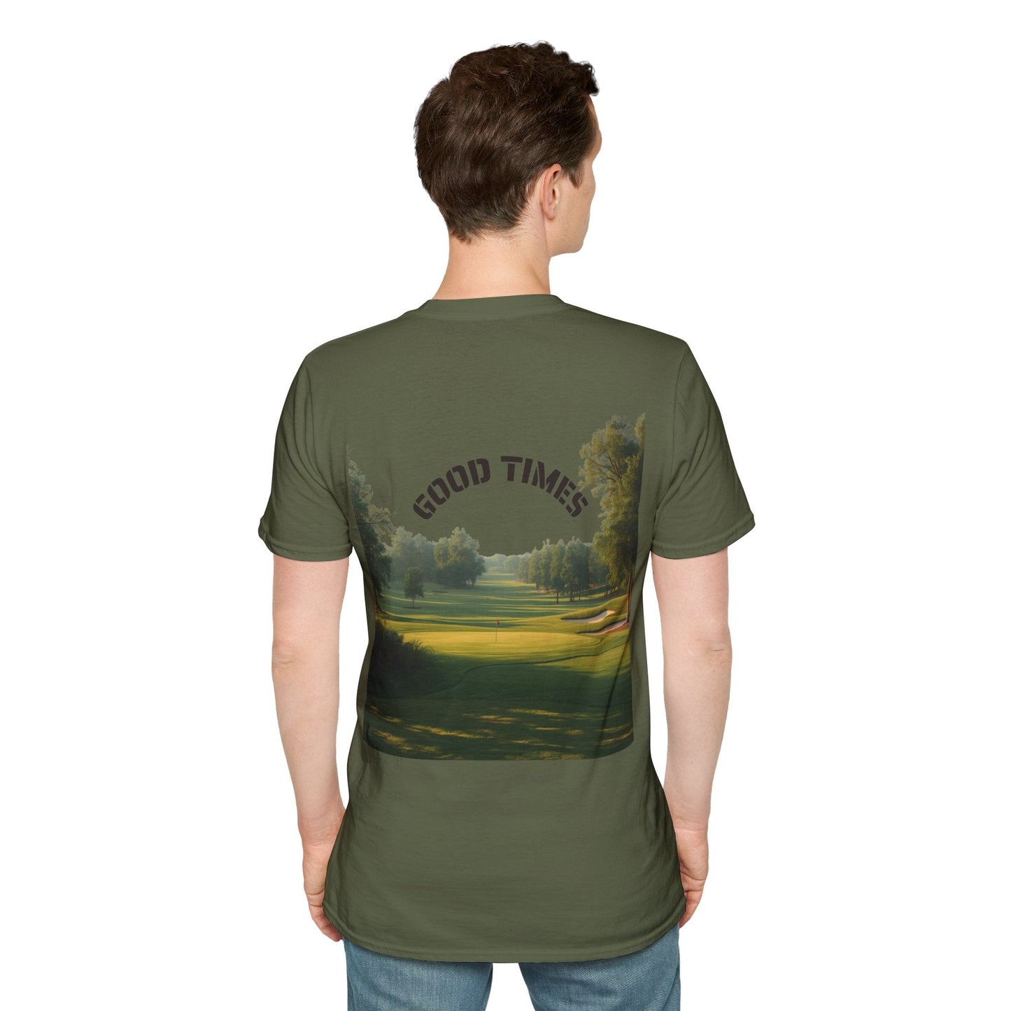 Golf Scene Back - Print T-Shirt Good Times Slogan - SJM Print Store