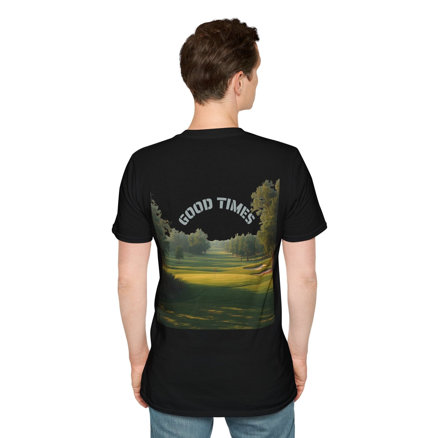 Golf Scene Back - Print T-Shirt Good Times Slogan - SJM Print Store