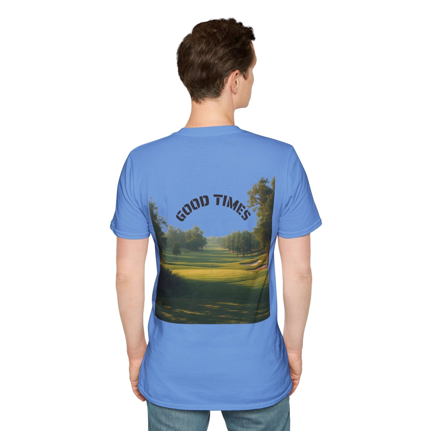Golf Scene Back - Print T-Shirt Good Times Slogan - SJM Print Store