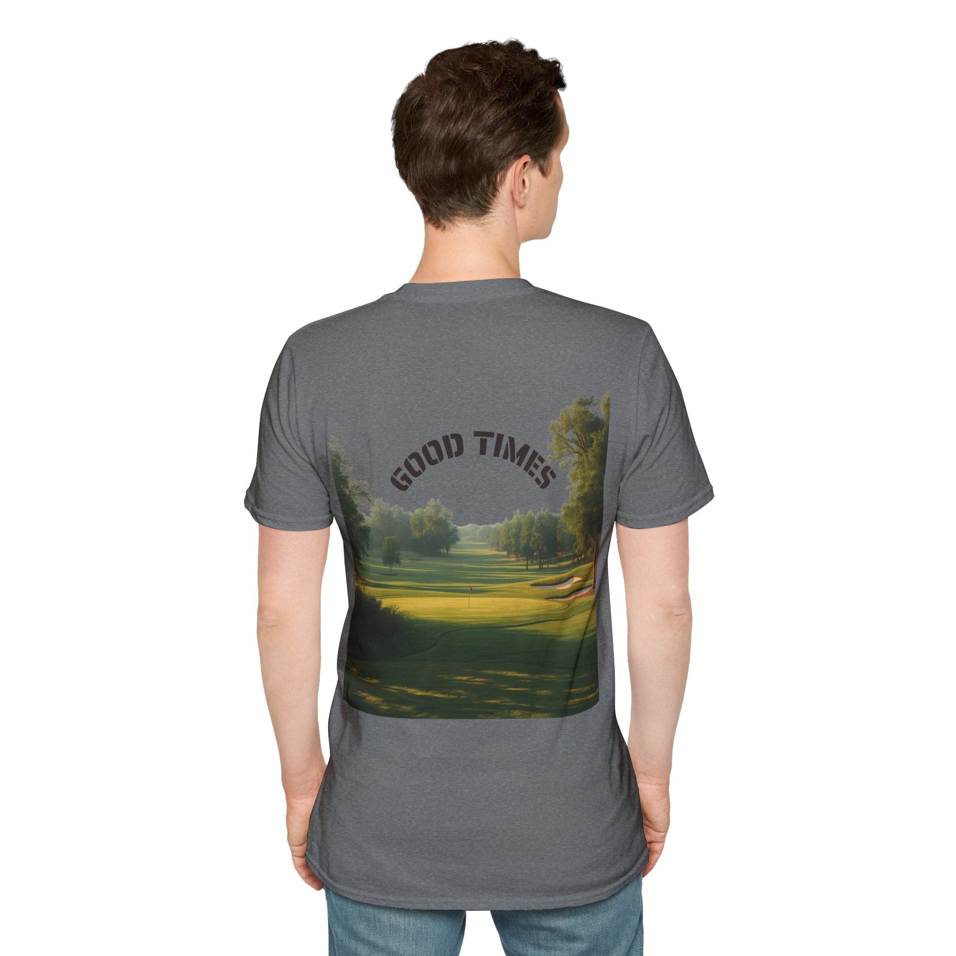 Golf Scene Back - Print T-Shirt Good Times Slogan - SJM Print Store