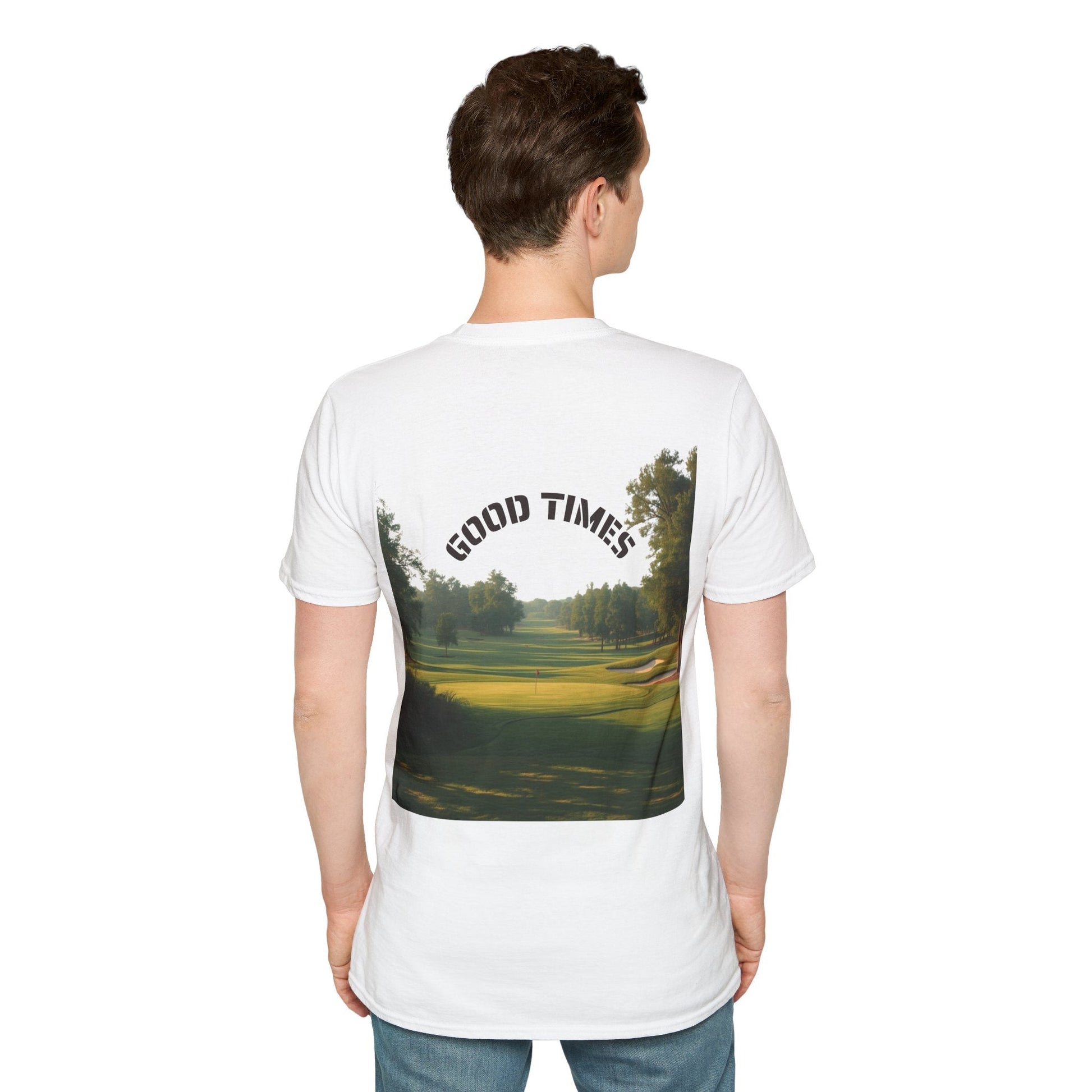Golf Scene Back - Print T-Shirt Good Times Slogan - SJM Print Store