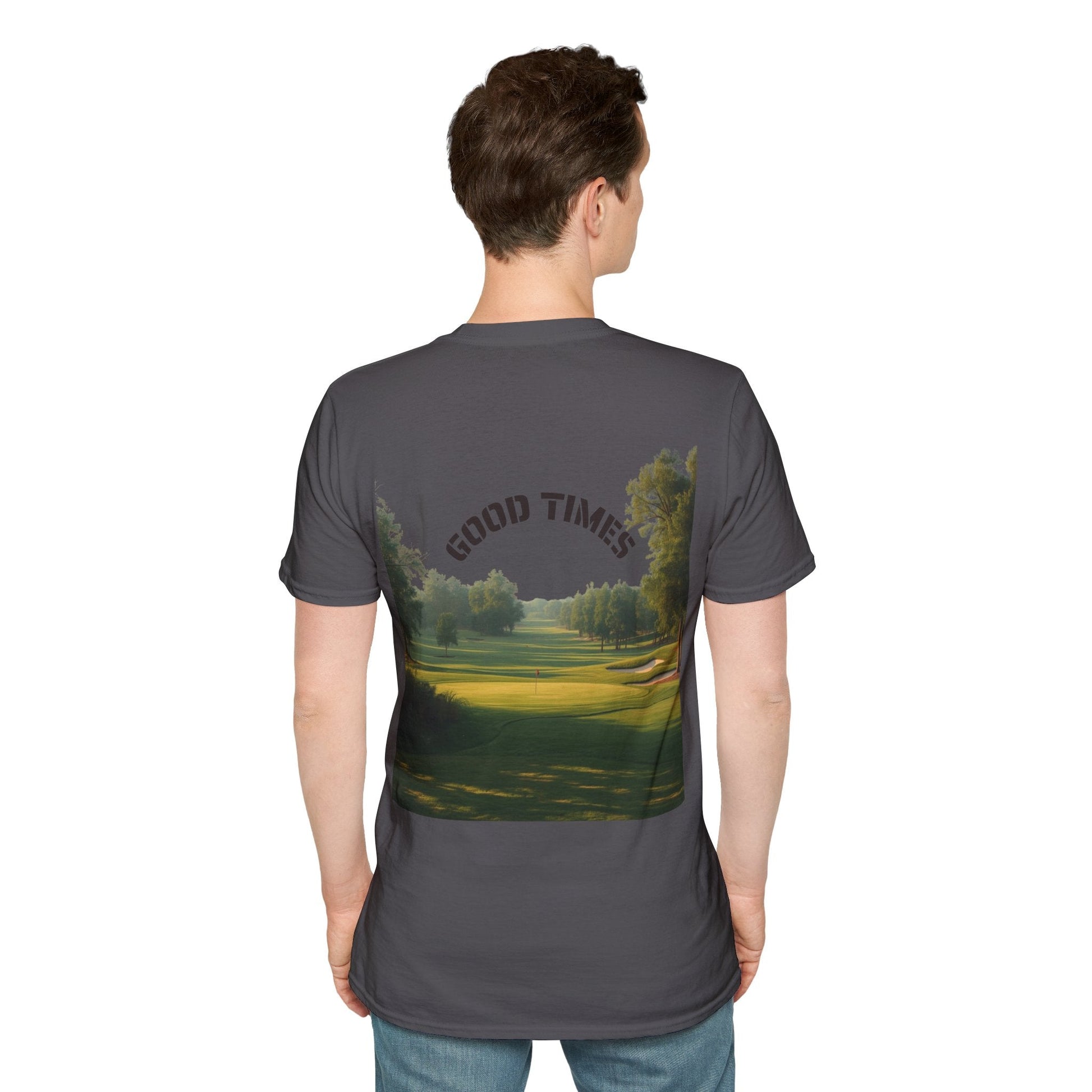Golf Scene Back - Print T-Shirt Good Times Slogan - SJM Print Store