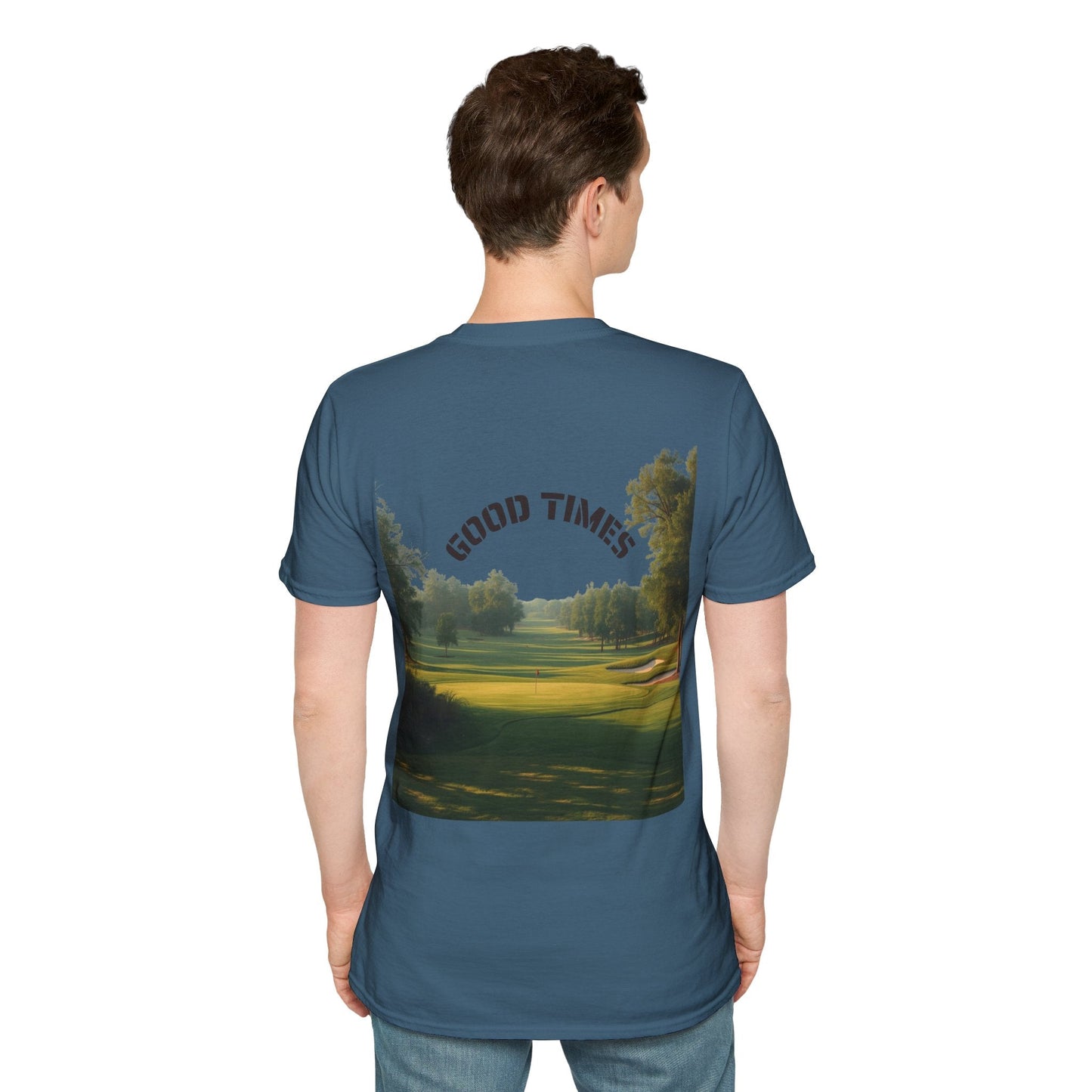 Golf Scene Back - Print T-Shirt Good Times Slogan - SJM Print Store