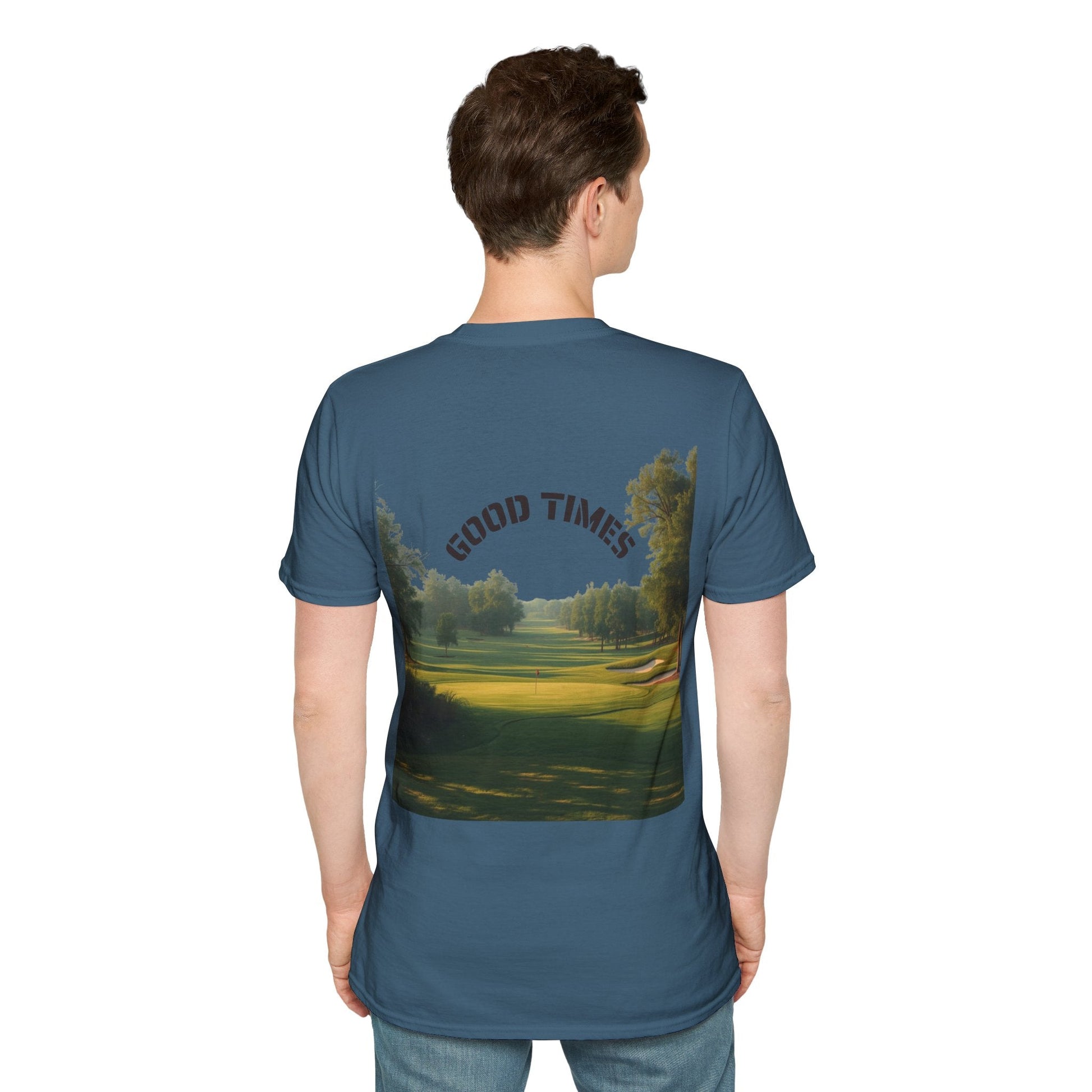Golf Scene Back - Print T-Shirt Good Times Slogan - SJM Print Store