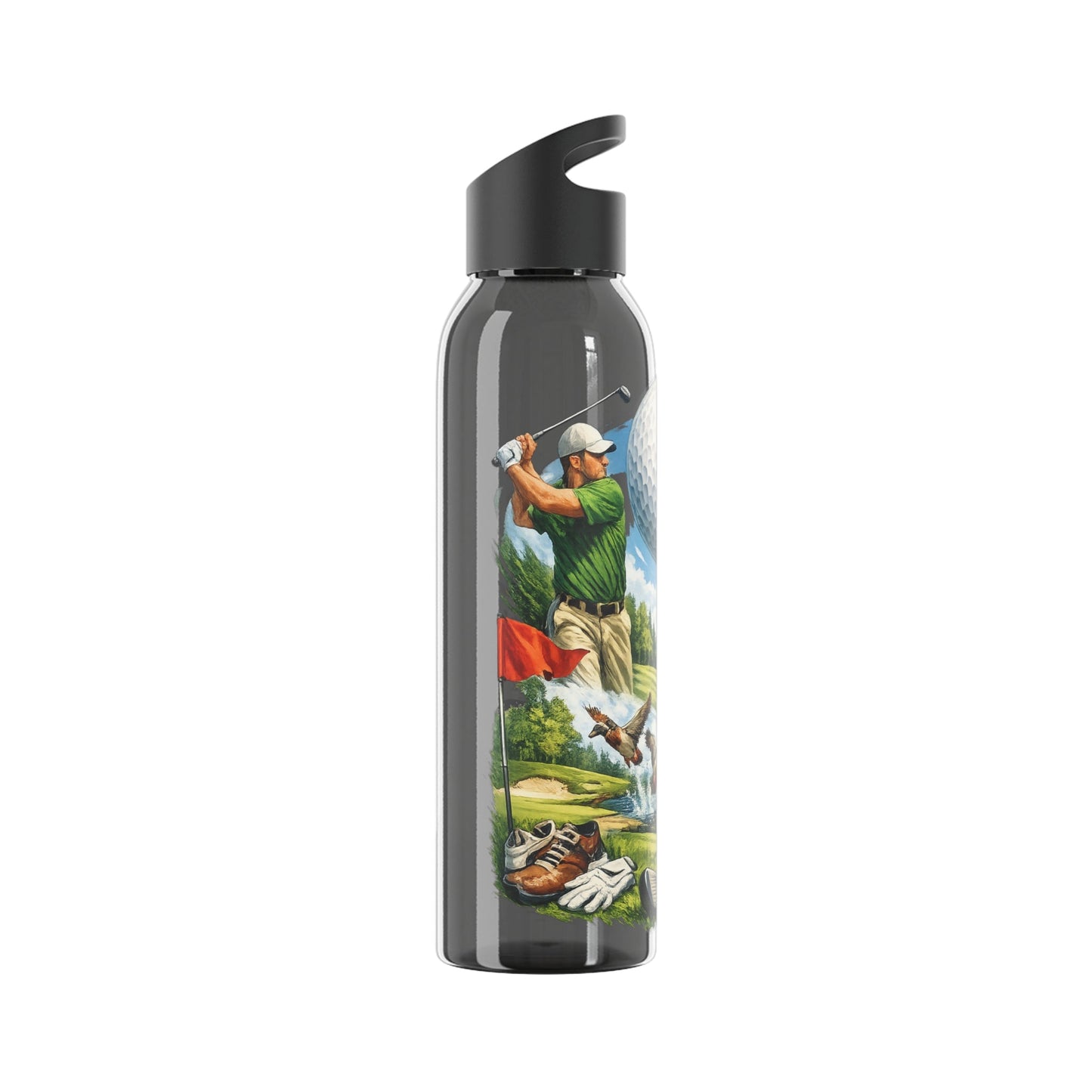 Golf Scene Water Bottle â€” Male Golfer & Course Design - SJM Print Store