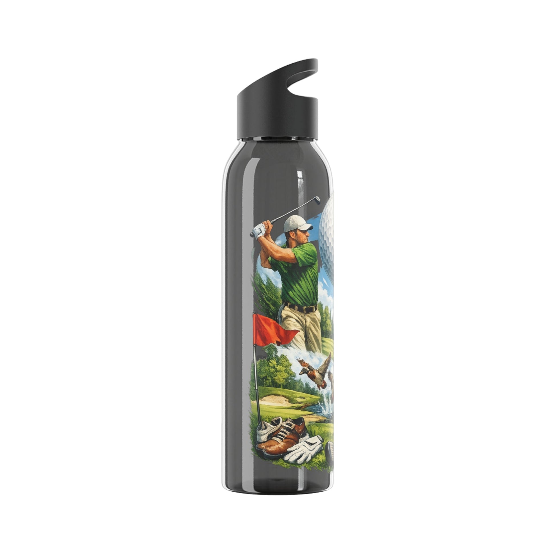 Golf Scene Water Bottle â€” Male Golfer & Course Design - SJM Print Store