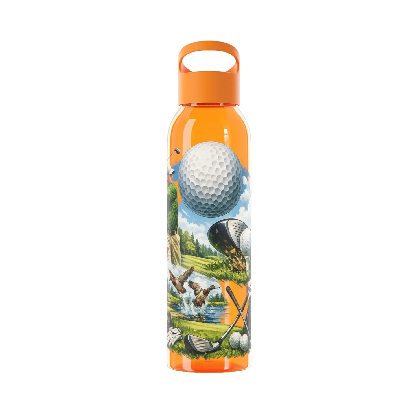 Golf Scene Water Bottle â€” Male Golfer & Course Design - SJM Print Store