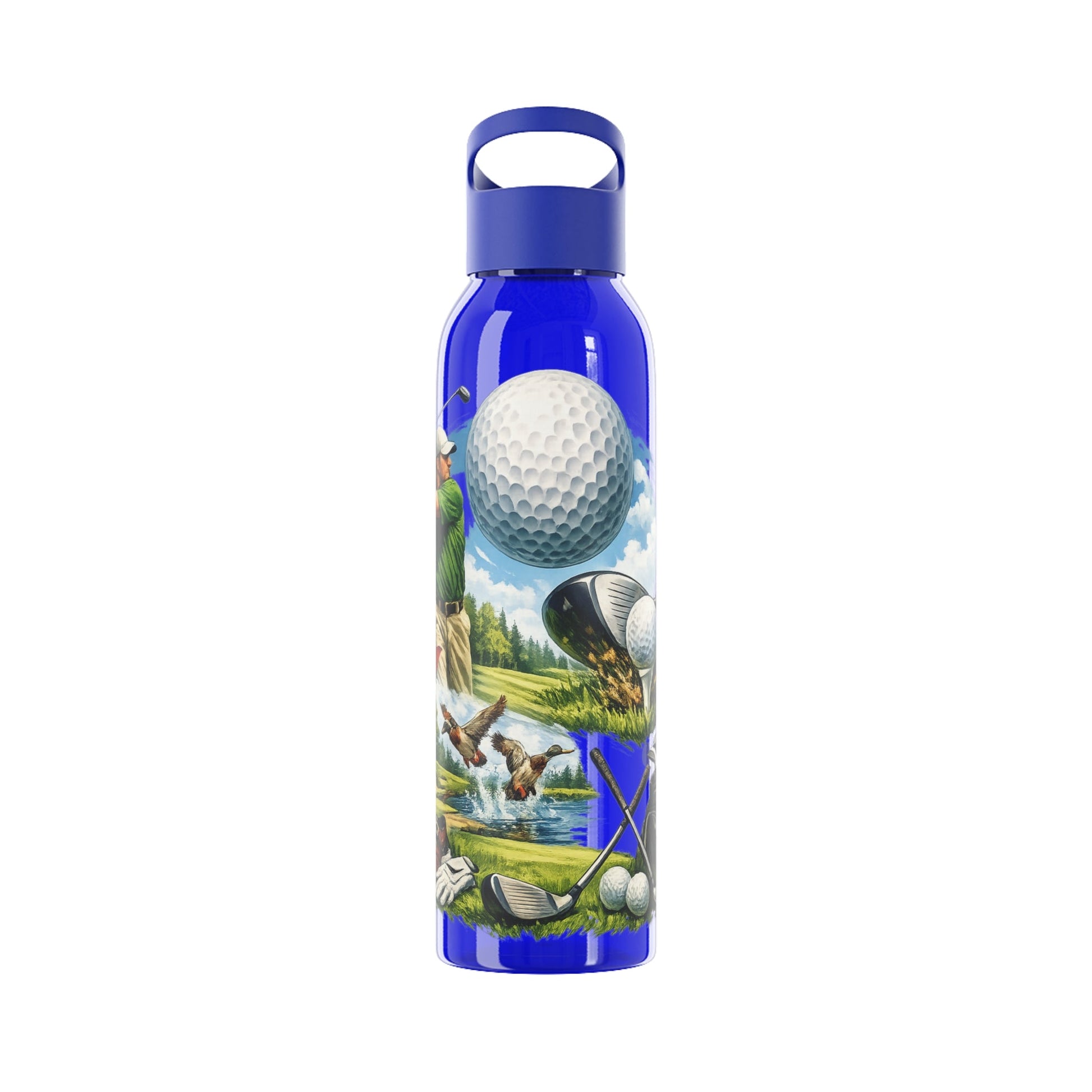Golf Scene Water Bottle â€” Male Golfer & Course Design - SJM Print Store