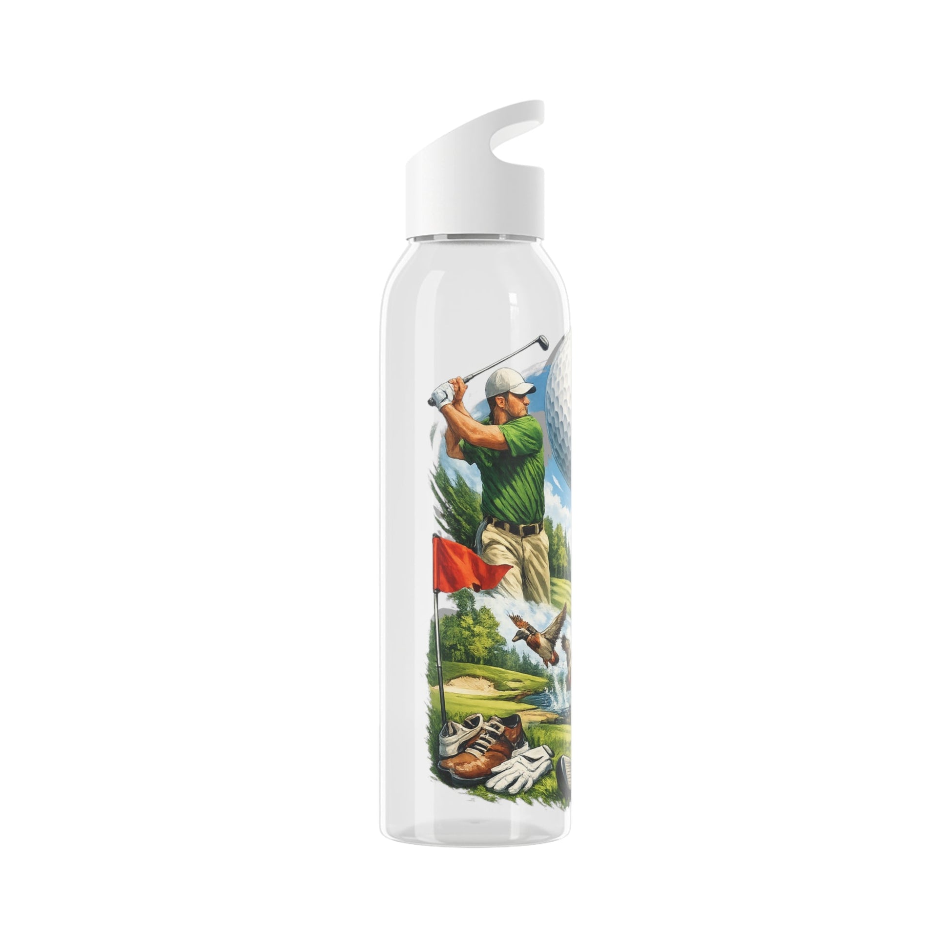 Golf Scene Water Bottle â€” Male Golfer & Course Design - SJM Print Store
