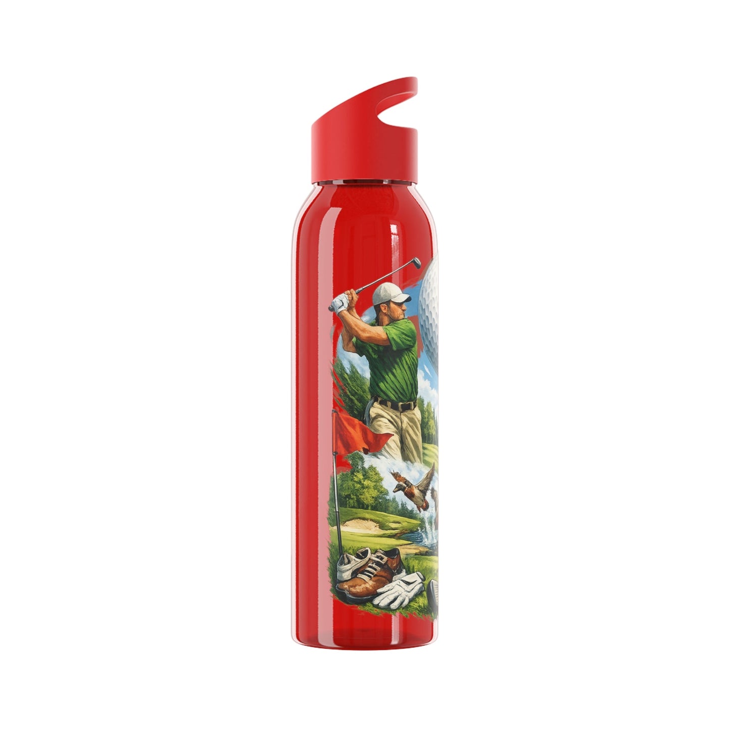 Golf Scene Water Bottle â€” Male Golfer & Course Design - SJM Print Store