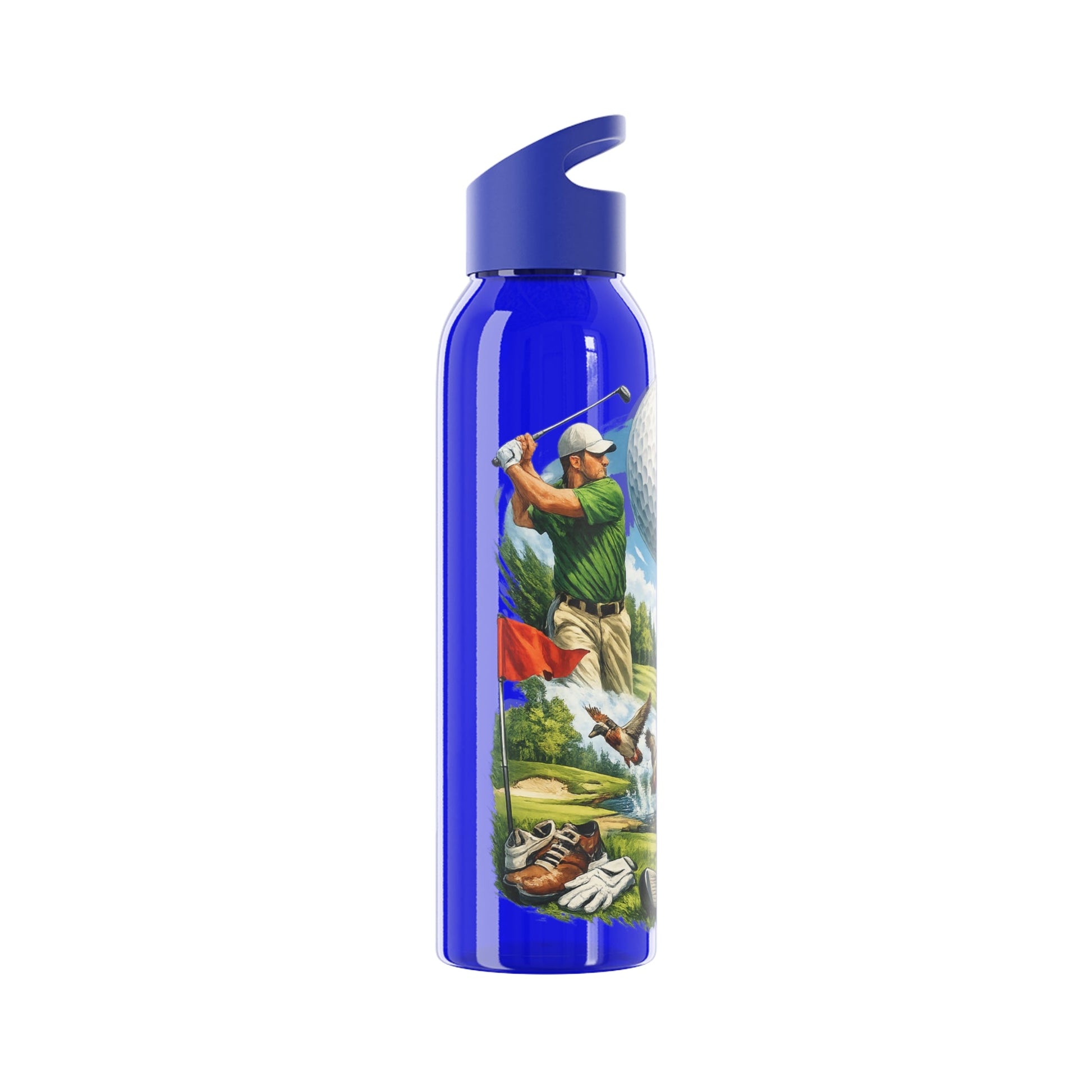 Golf Scene Water Bottle â€” Male Golfer & Course Design - SJM Print Store