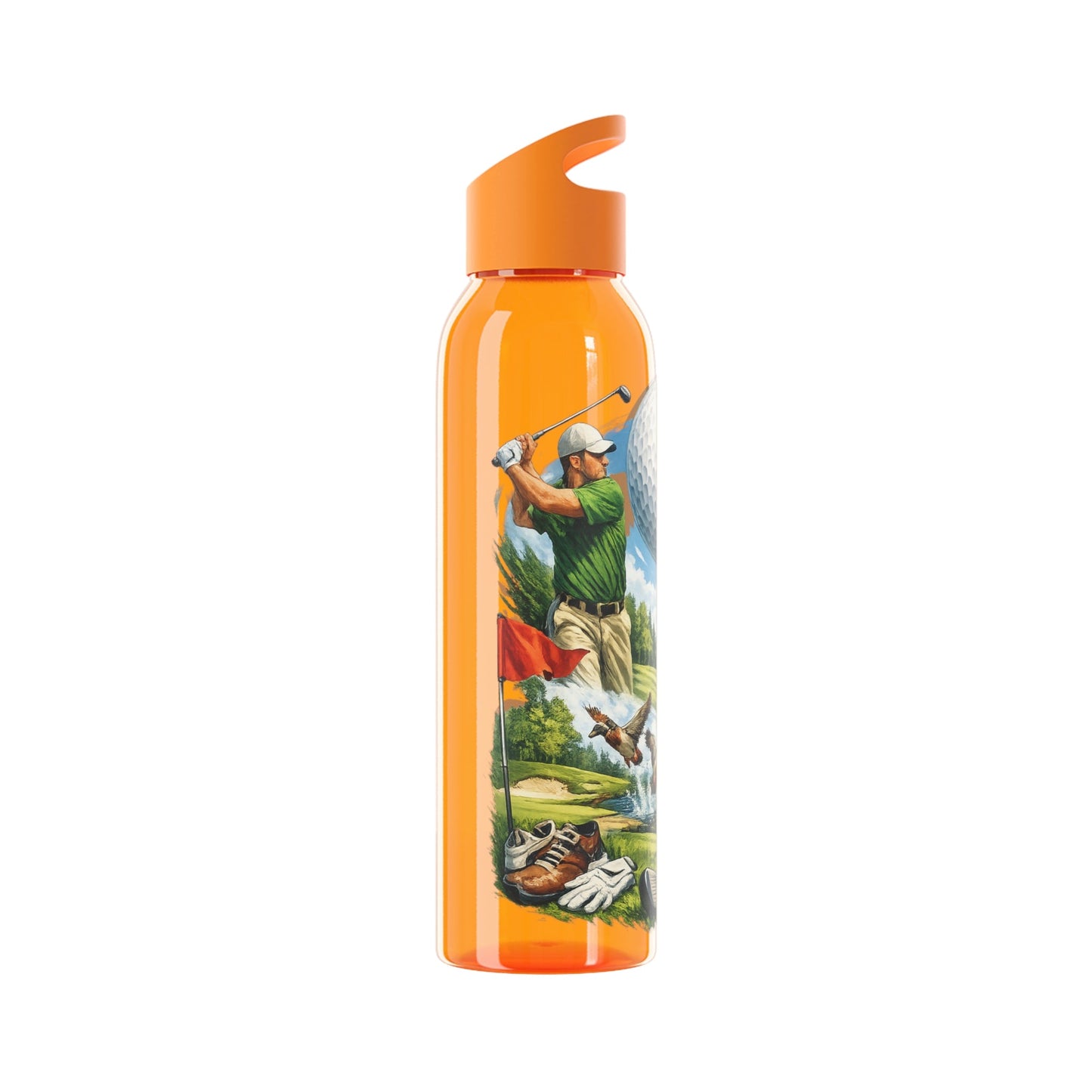 Golf Scene Water Bottle â€” Male Golfer & Course Design - SJM Print Store