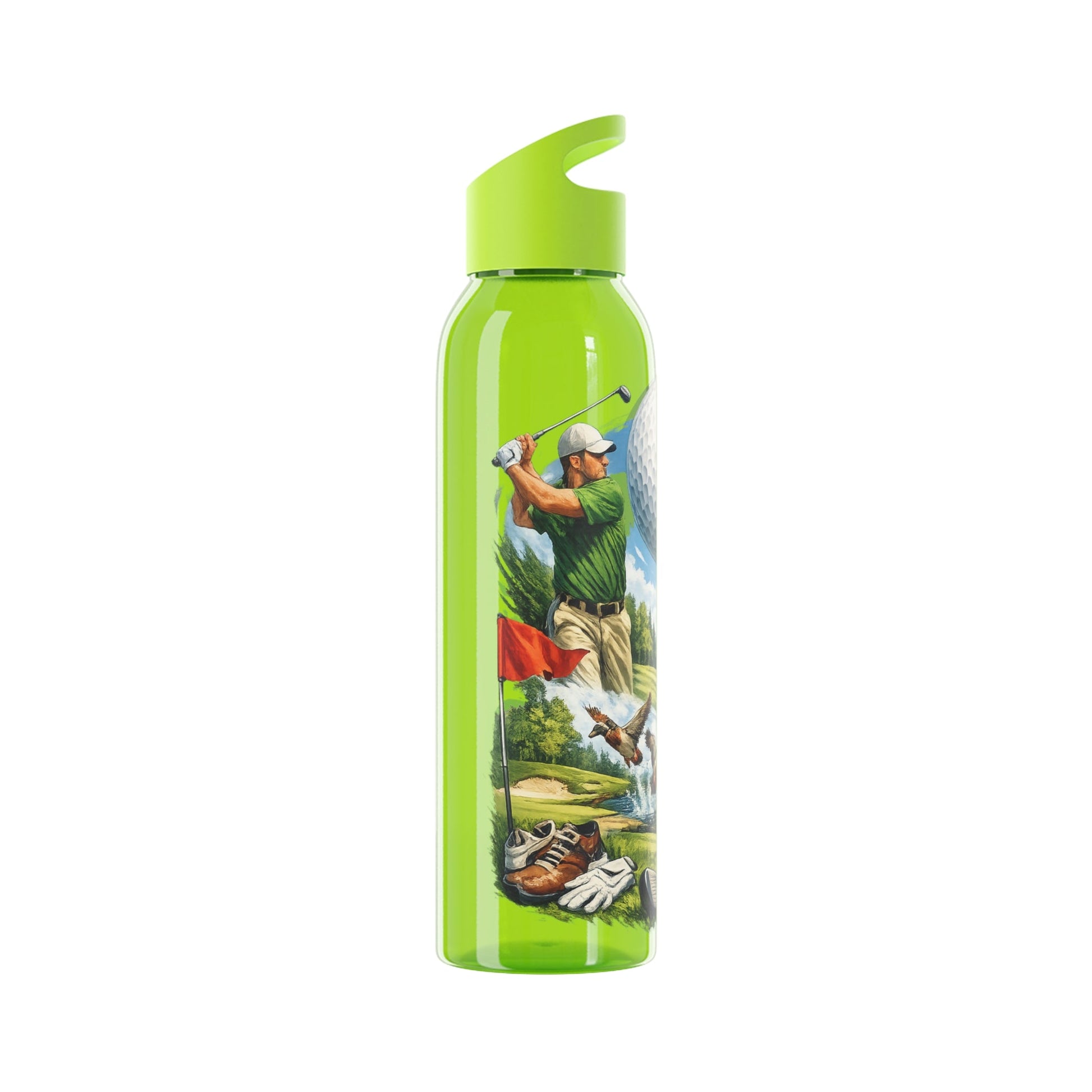 Golf Scene Water Bottle â€” Male Golfer & Course Design - SJM Print Store