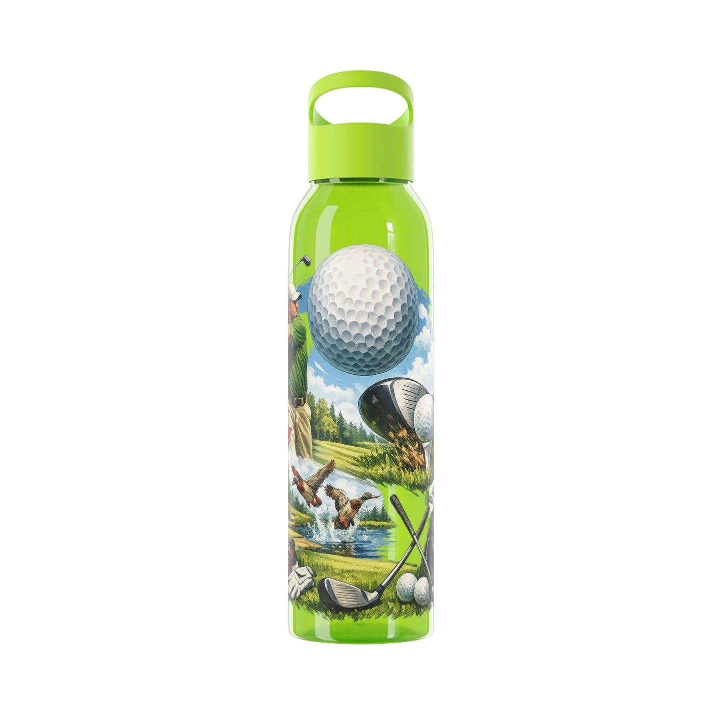 Golf Scene Water Bottle â€” Male Golfer & Course Design - SJM Print Store