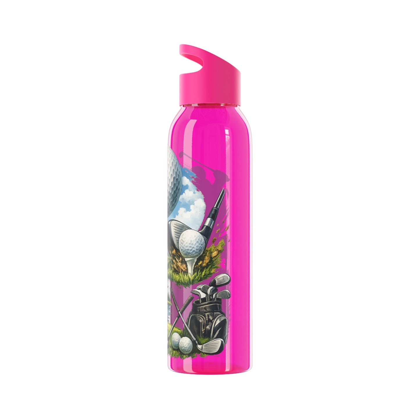 Golf Scene Water Bottle â€” Male Golfer & Course Design - SJM Print Store