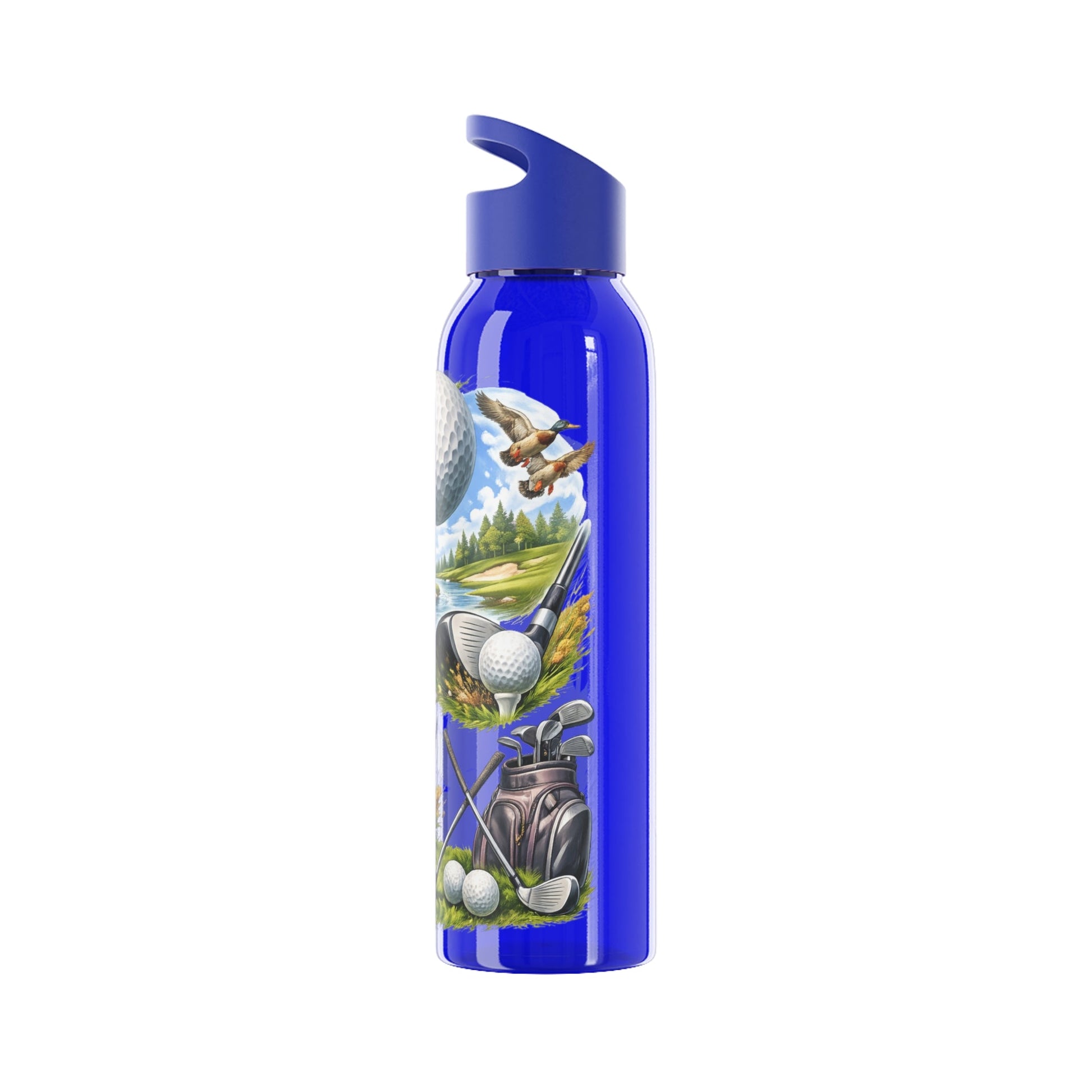 Golf Scene Water Bottle Scenic Female Golfer and Course Design - SJM Print Store