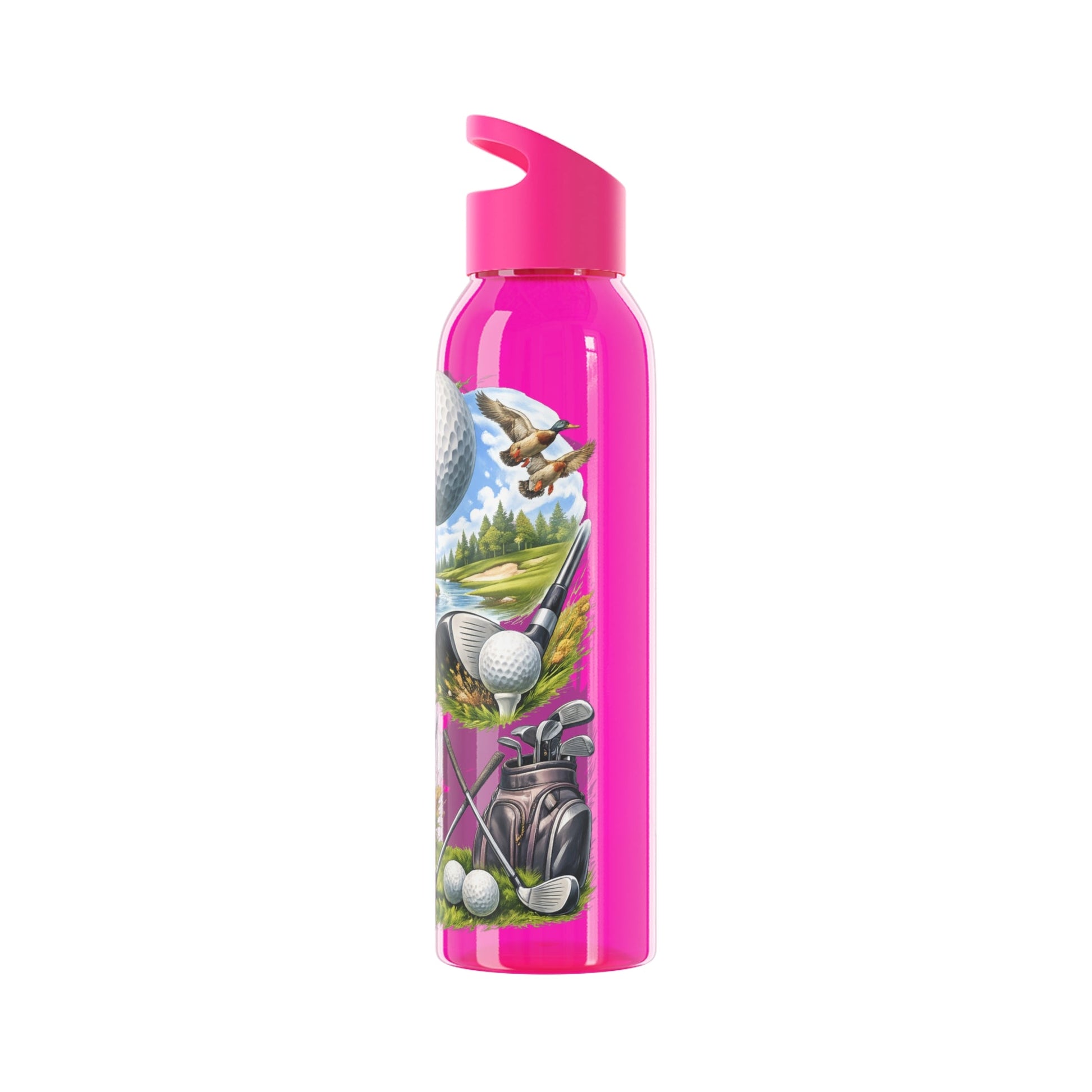 Golf Scene Water Bottle Scenic Female Golfer and Course Design - SJM Print Store