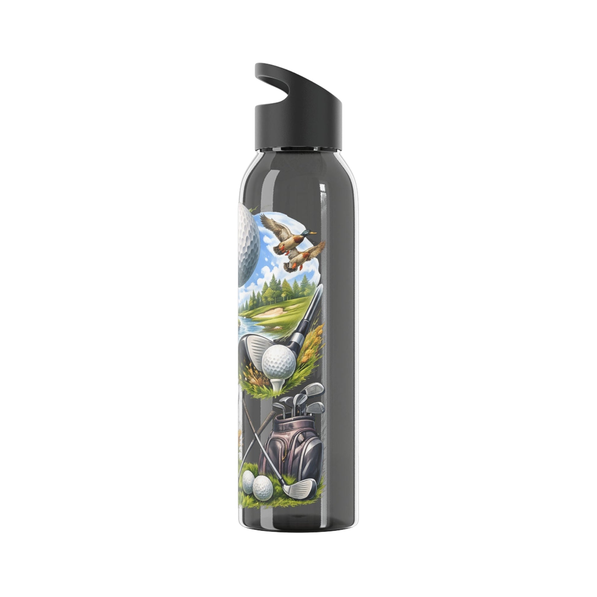 Golf Scene Water Bottle Scenic Female Golfer and Course Design - SJM Print Store