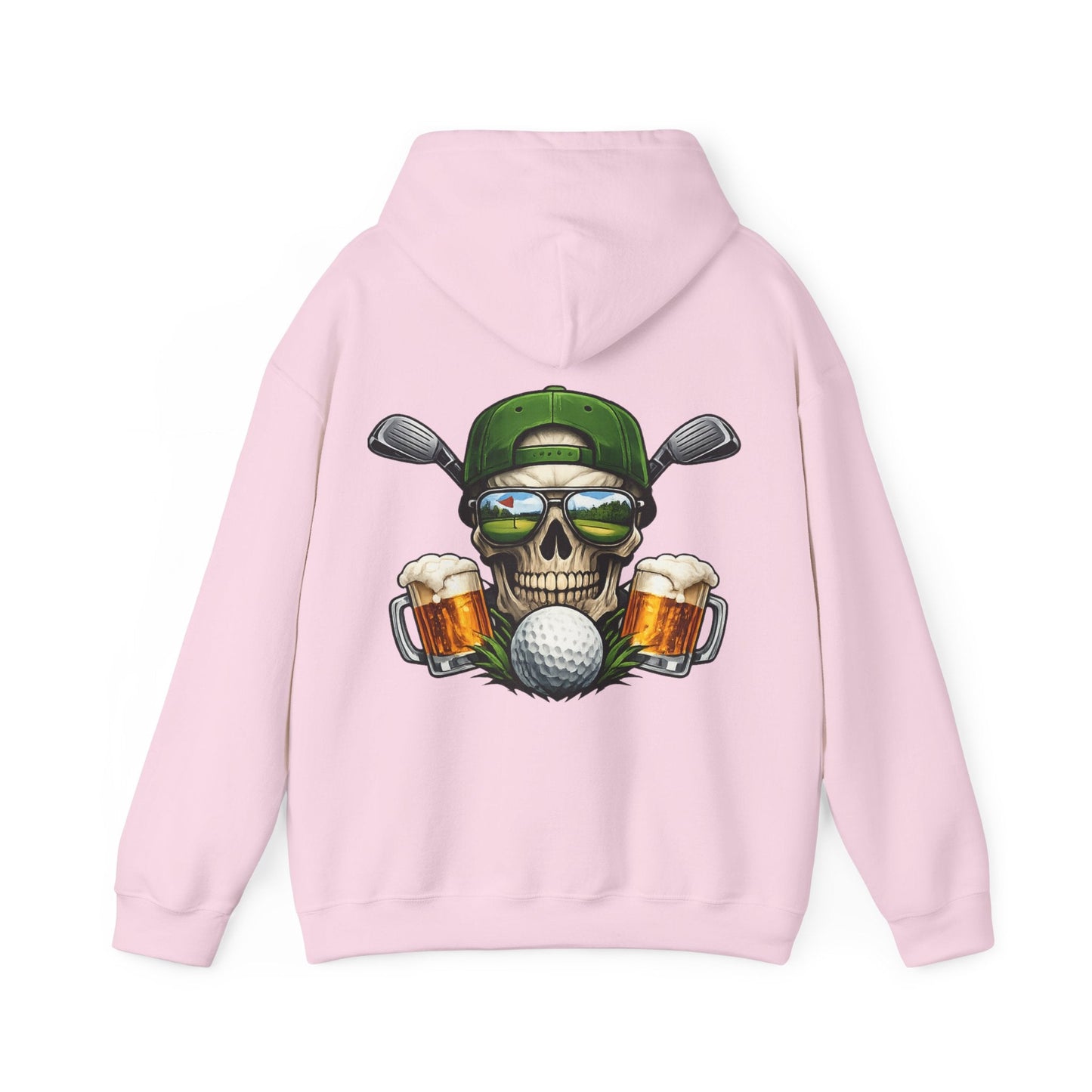 Golf Skull Hoodie Beer, Clubs & Ball Graphic Pullover - SJM Print Store