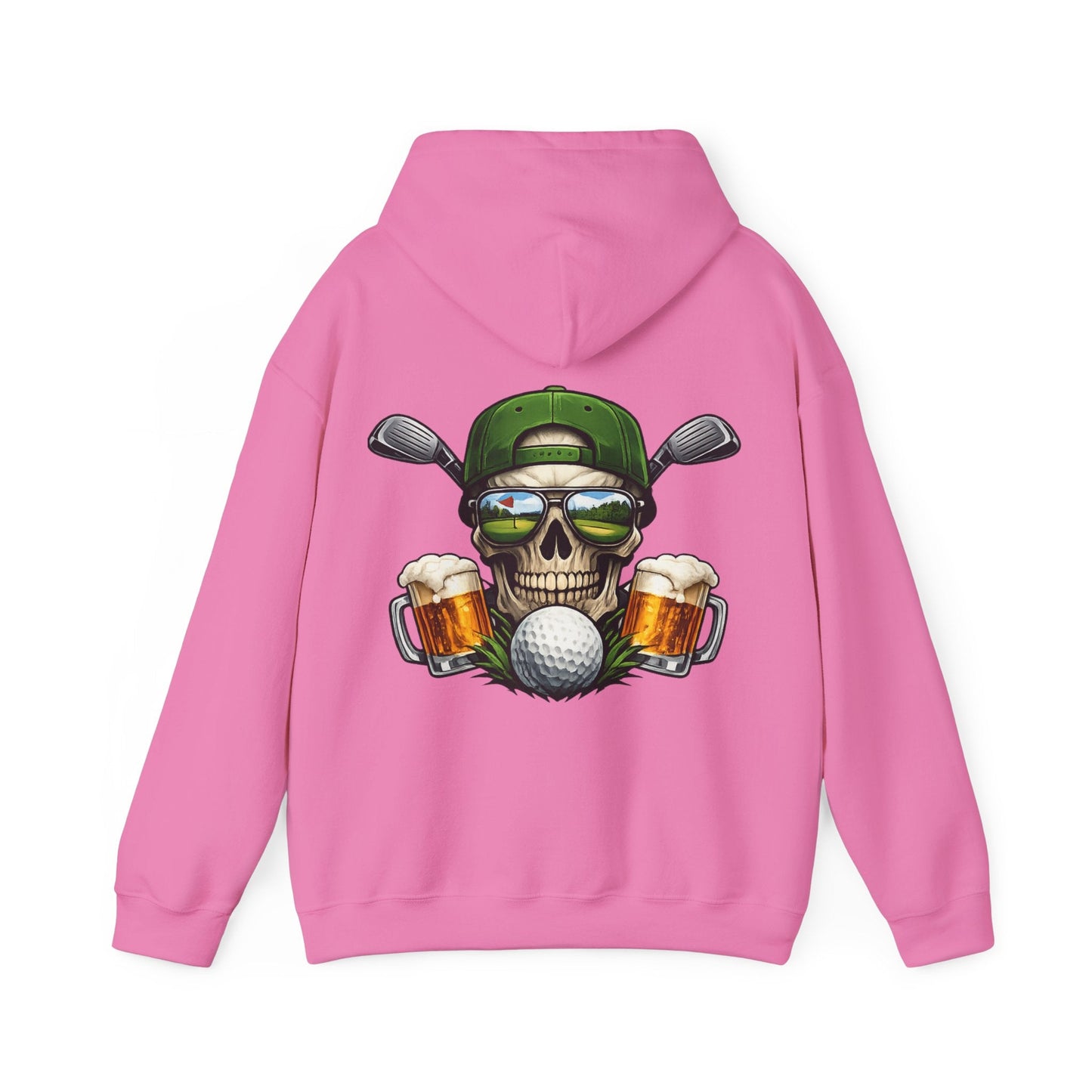 Golf Skull Hoodie Beer, Clubs & Ball Graphic Pullover - SJM Print Store