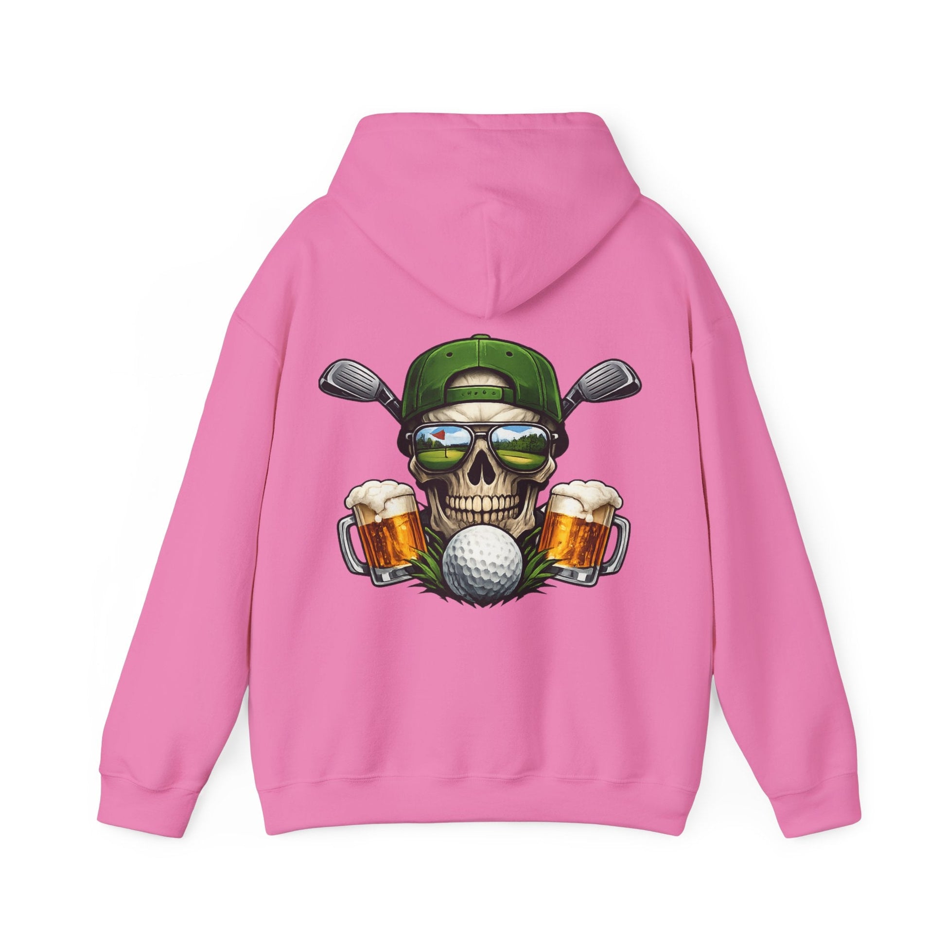 Golf Skull Hoodie Beer, Clubs & Ball Graphic Pullover - SJM Print Store