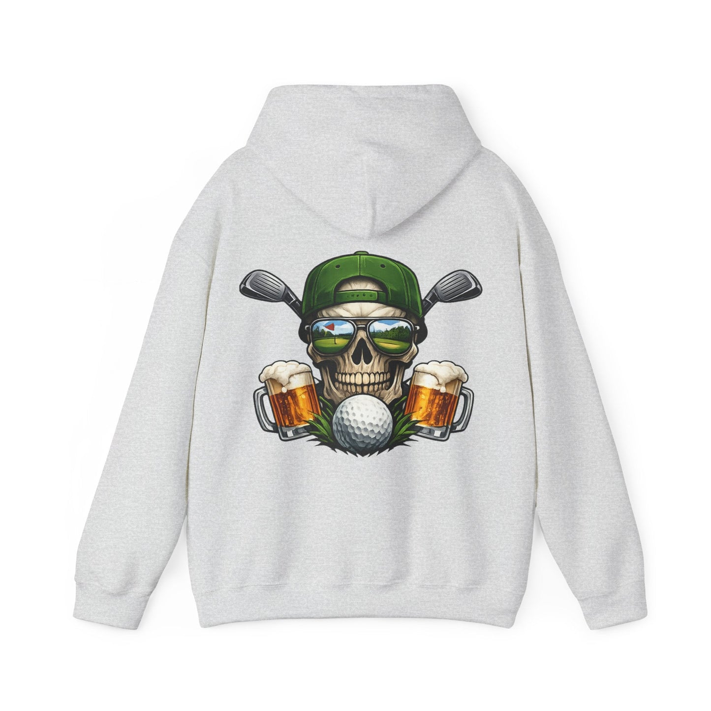 Golf Skull Hoodie Beer, Clubs & Ball Graphic Pullover - SJM Print Store