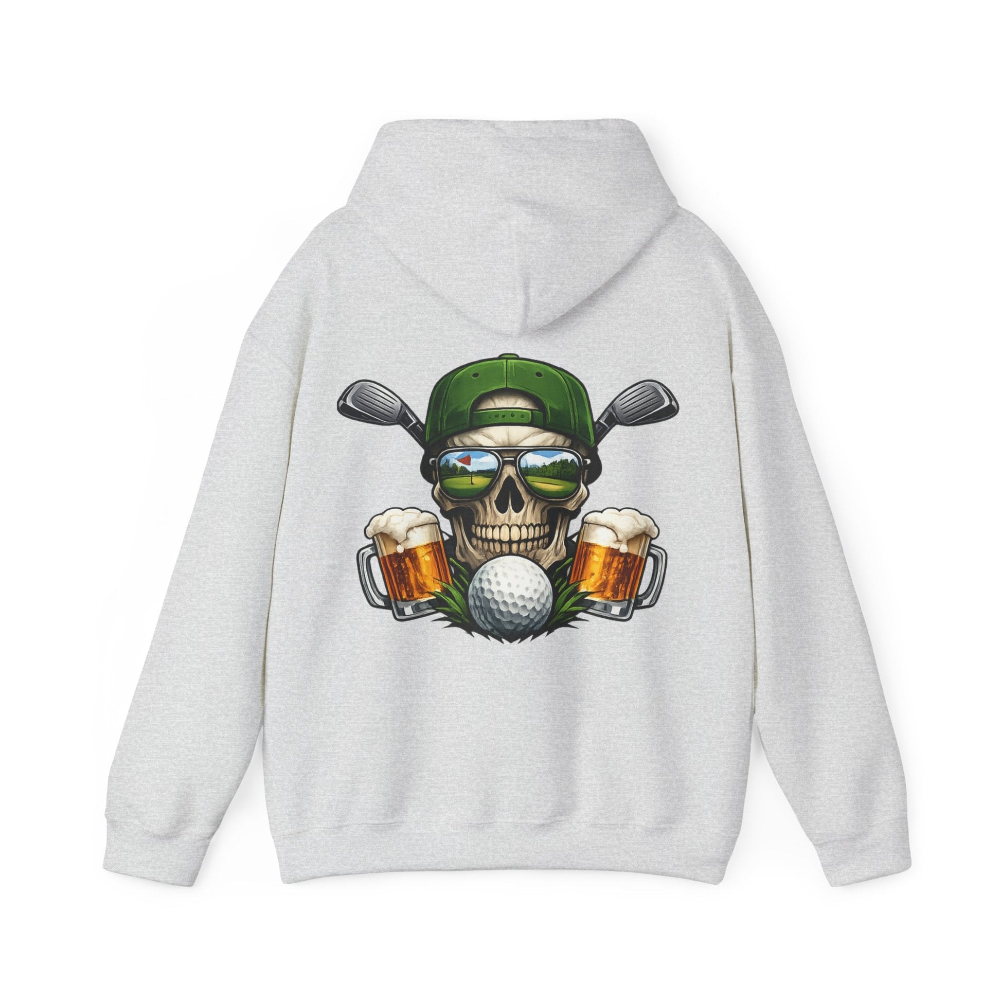 Golf Skull Hoodie Beer, Clubs & Ball Graphic Pullover - SJM Print Store