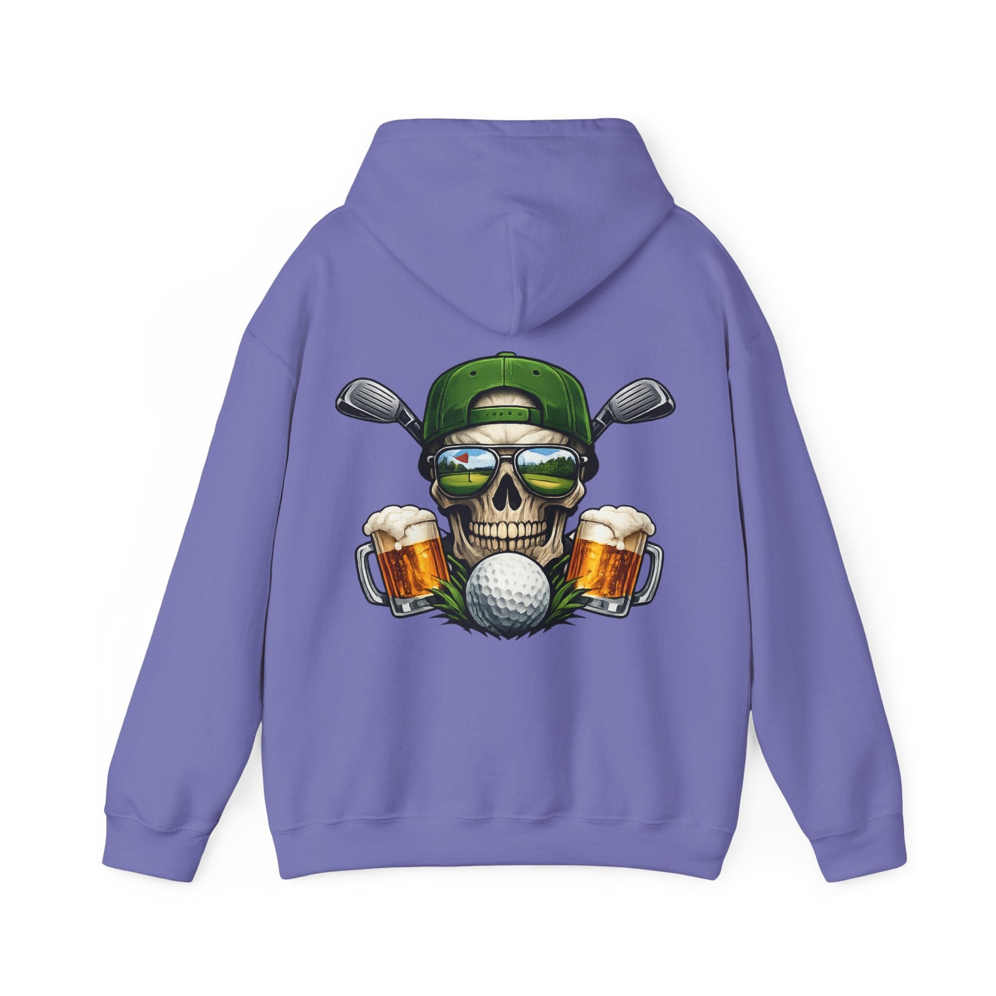 Golf Skull Hoodie Beer, Clubs & Ball Graphic Pullover - SJM Print Store