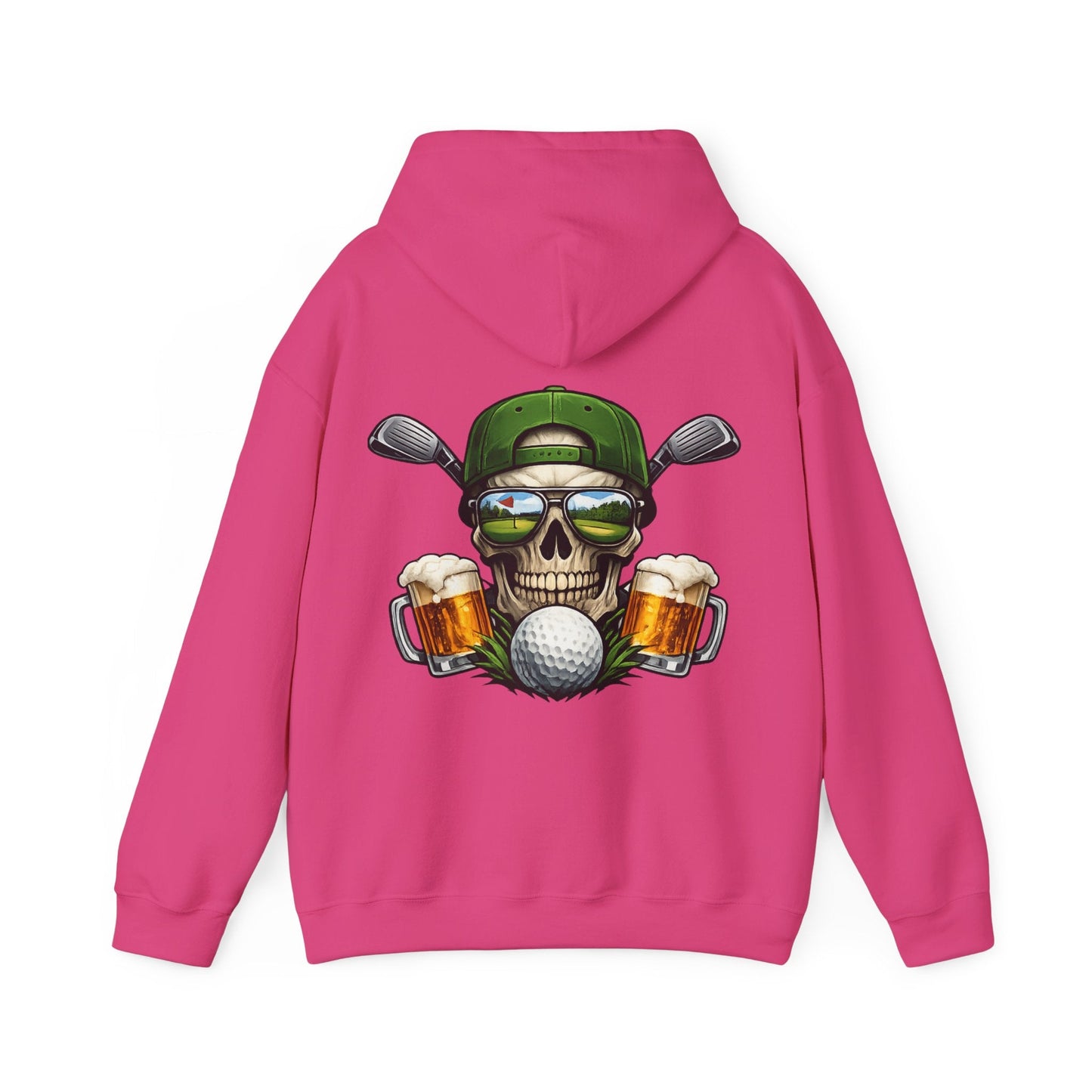 Golf Skull Hoodie Beer, Clubs & Ball Graphic Pullover - SJM Print Store