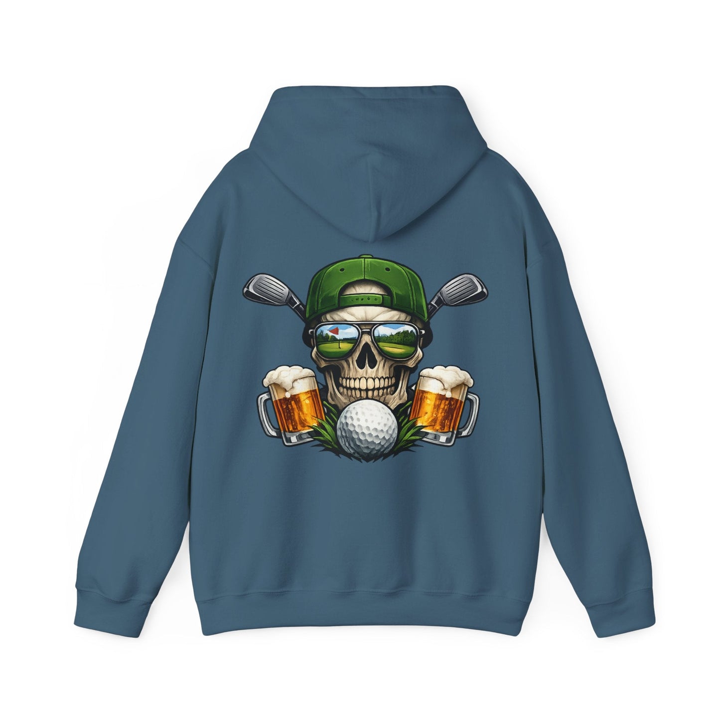 Golf Skull Hoodie Beer, Clubs & Ball Graphic Pullover - SJM Print Store