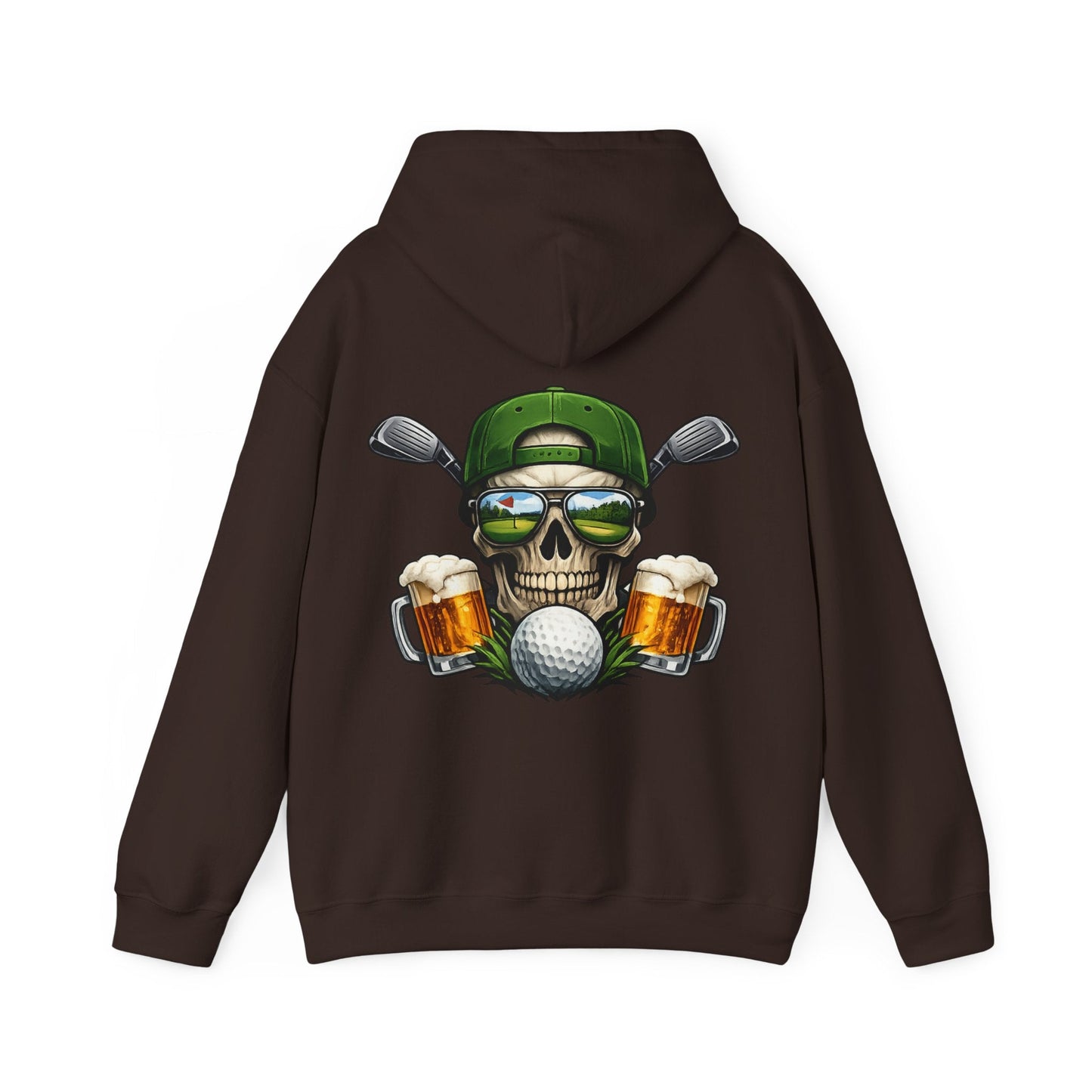 Golf Skull Hoodie Beer, Clubs & Ball Graphic Pullover - SJM Print Store