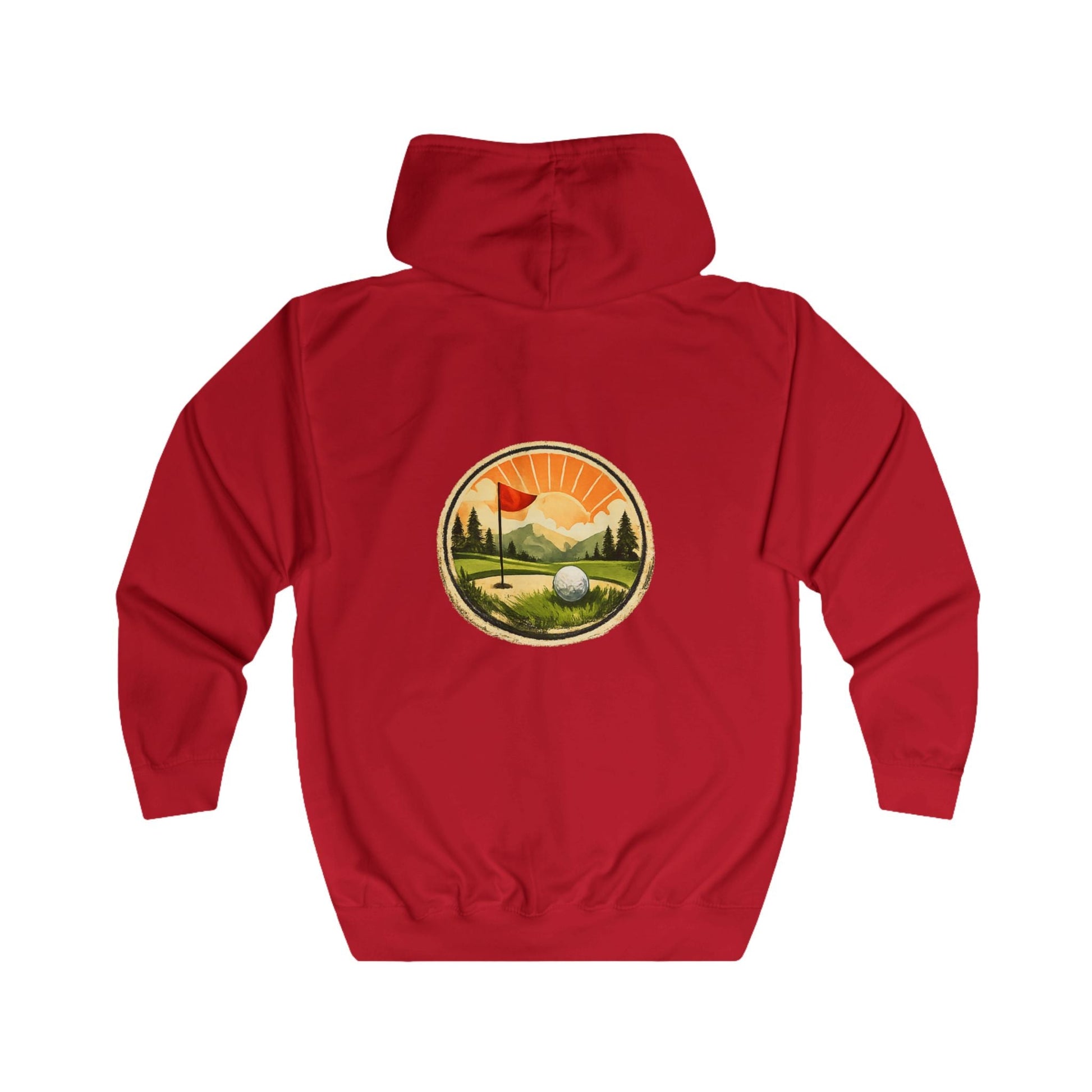 Golf Sunrise Full Zip Hoodie Vintage Golf Course Graphic - SJM Print Store